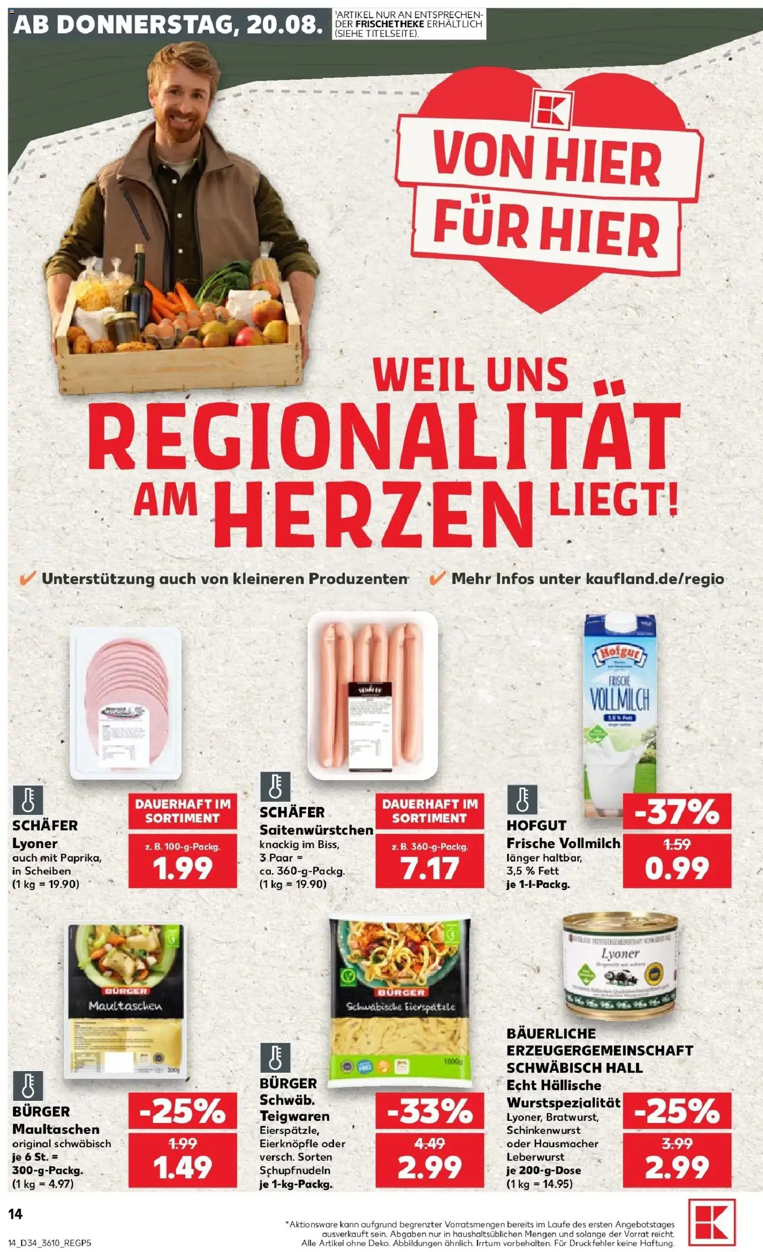 Prospekt Kaufland ab 17.08.2026 » Angebote Online zum Blättern | Seite: 25 | Produkte: Burger, Maultaschen