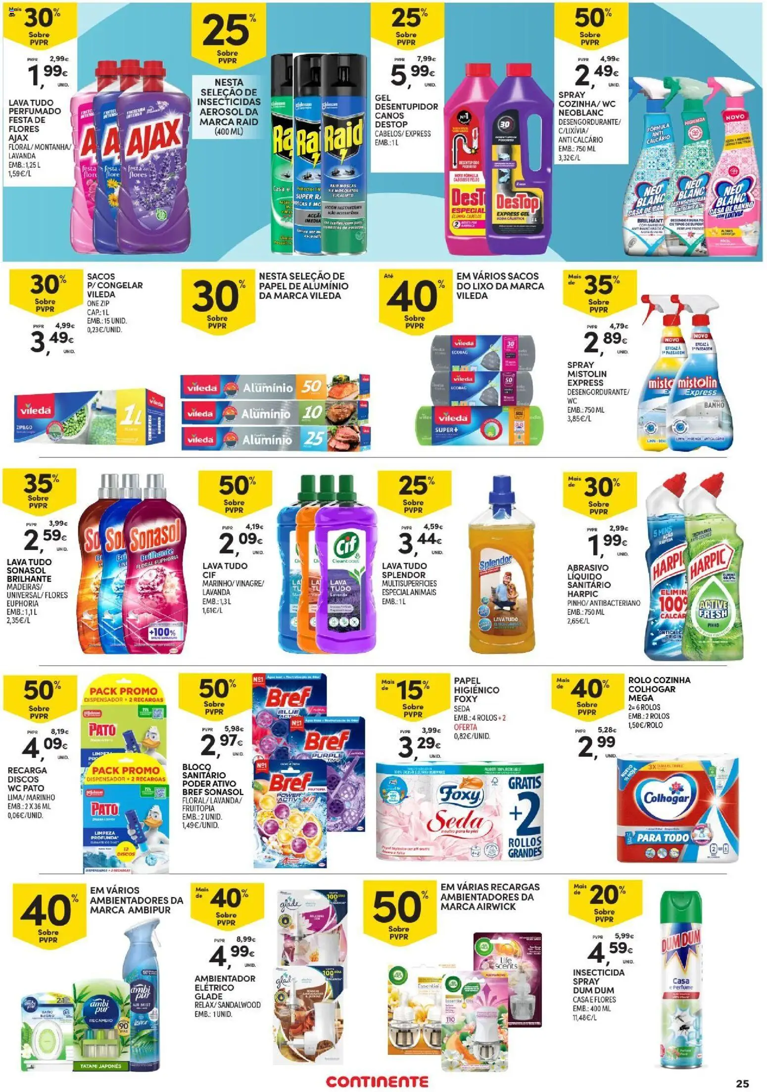Continente Açores │ válido de 09/07/2026 | Página: 25 | Produtos: Papel higiénico, Flores, Perfume, Papel de alumínio