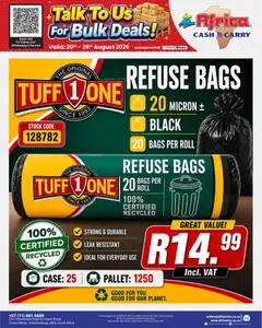 Africa Cash & Carry specials catalogue – valid from 20/08/2026 | Page: 53 | Products: Case, Refuse bags, Stock