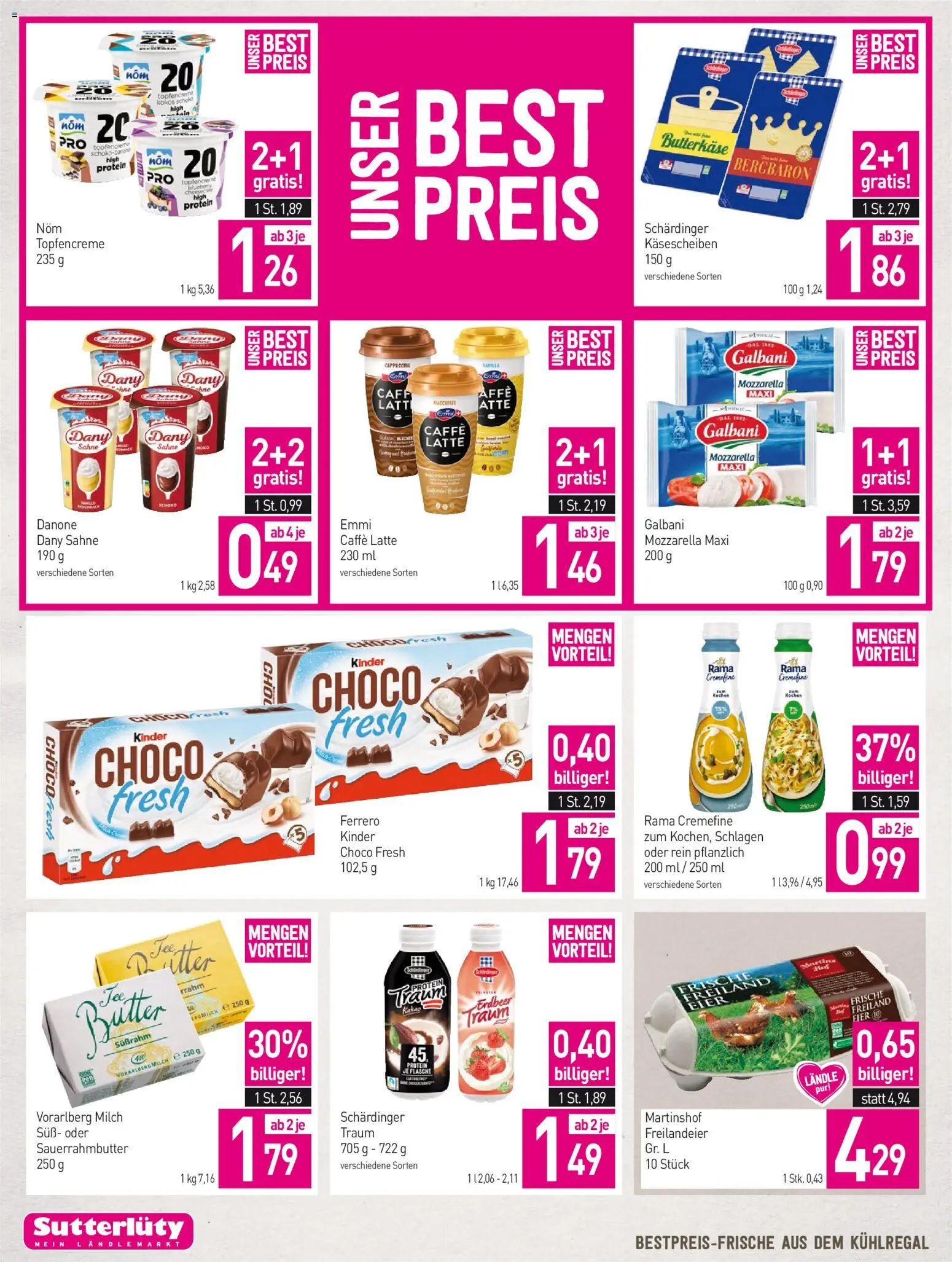 Sutterlüty Flugblatt gültig ab 23.07.2026 | Seite: 4 | Produkte: Sahne, Milch