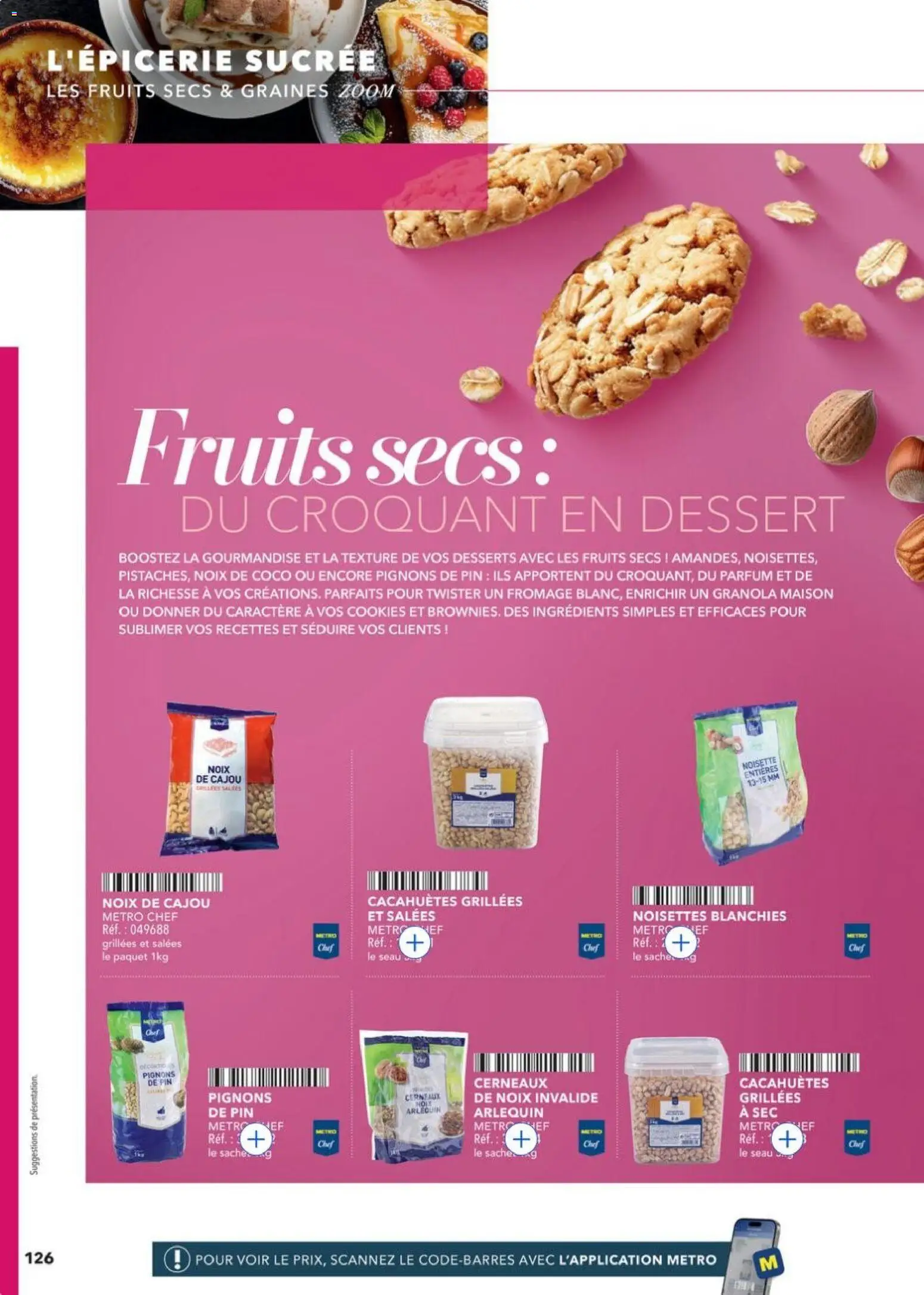 {H1} | Page: 126 | Produits: Noisettes, Cookies, Fromage, Granola