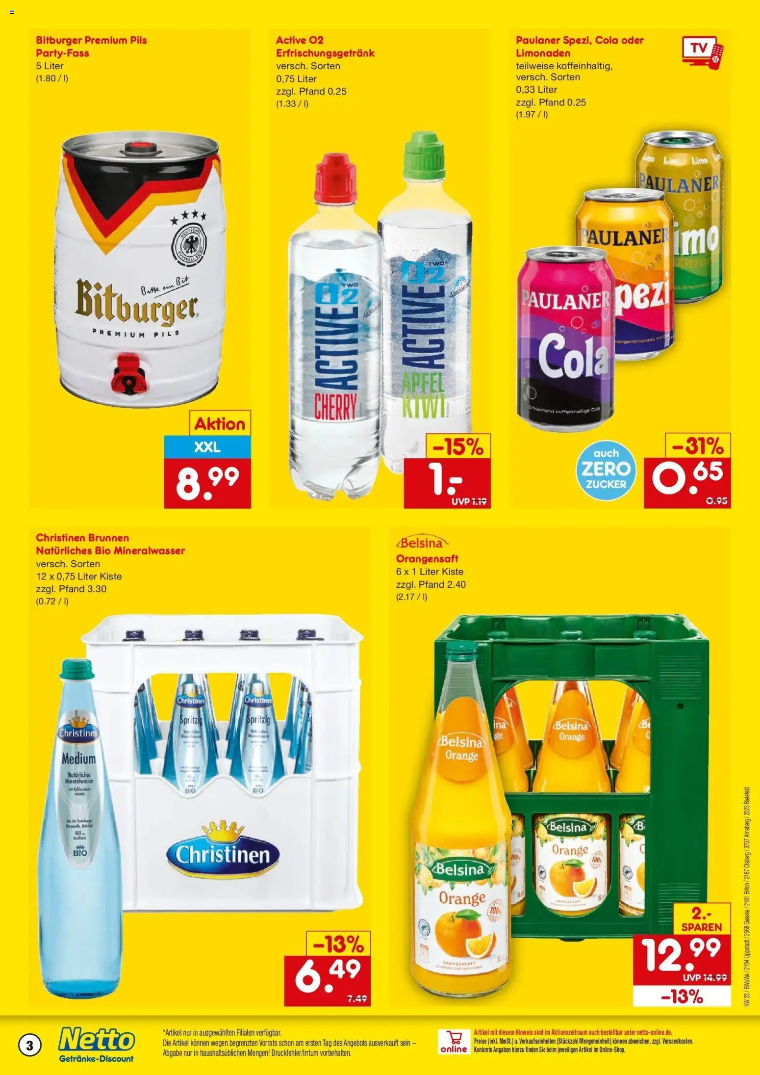 Netto Marken-Discount Prospekt Lippstadt – gültig ab 01.06.2026 | Seite: 3 | Produkte: Äpfel, Orangensaft, Mineralwasser, Zucker