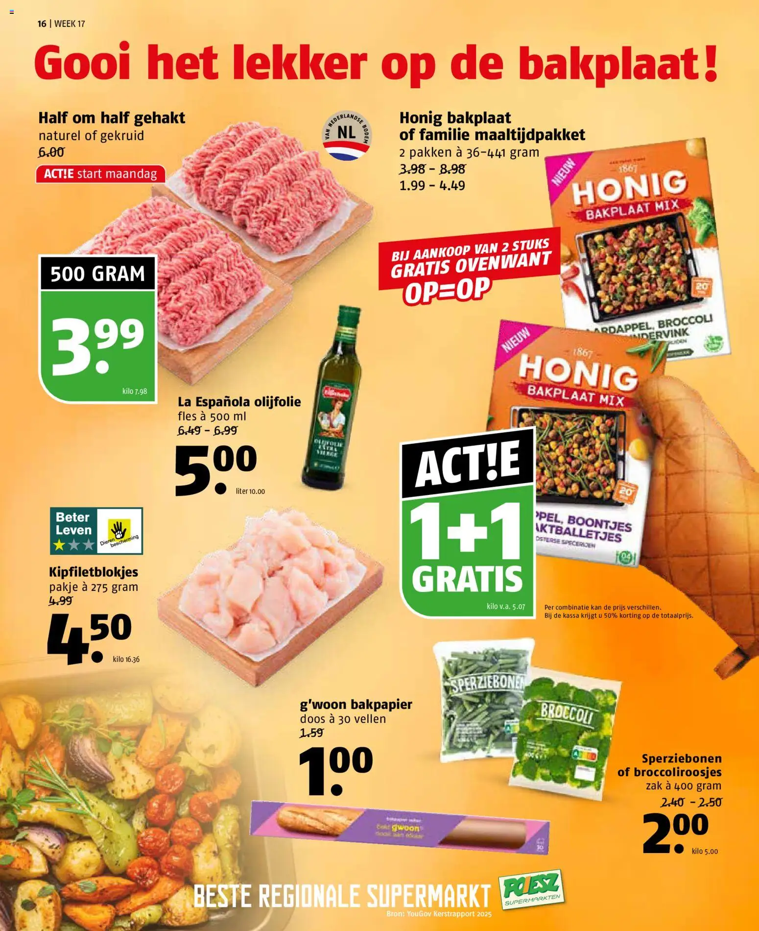 {H1} | Pagina: 16 | Producten: Broccoli, Gehakt, Fles, Zak