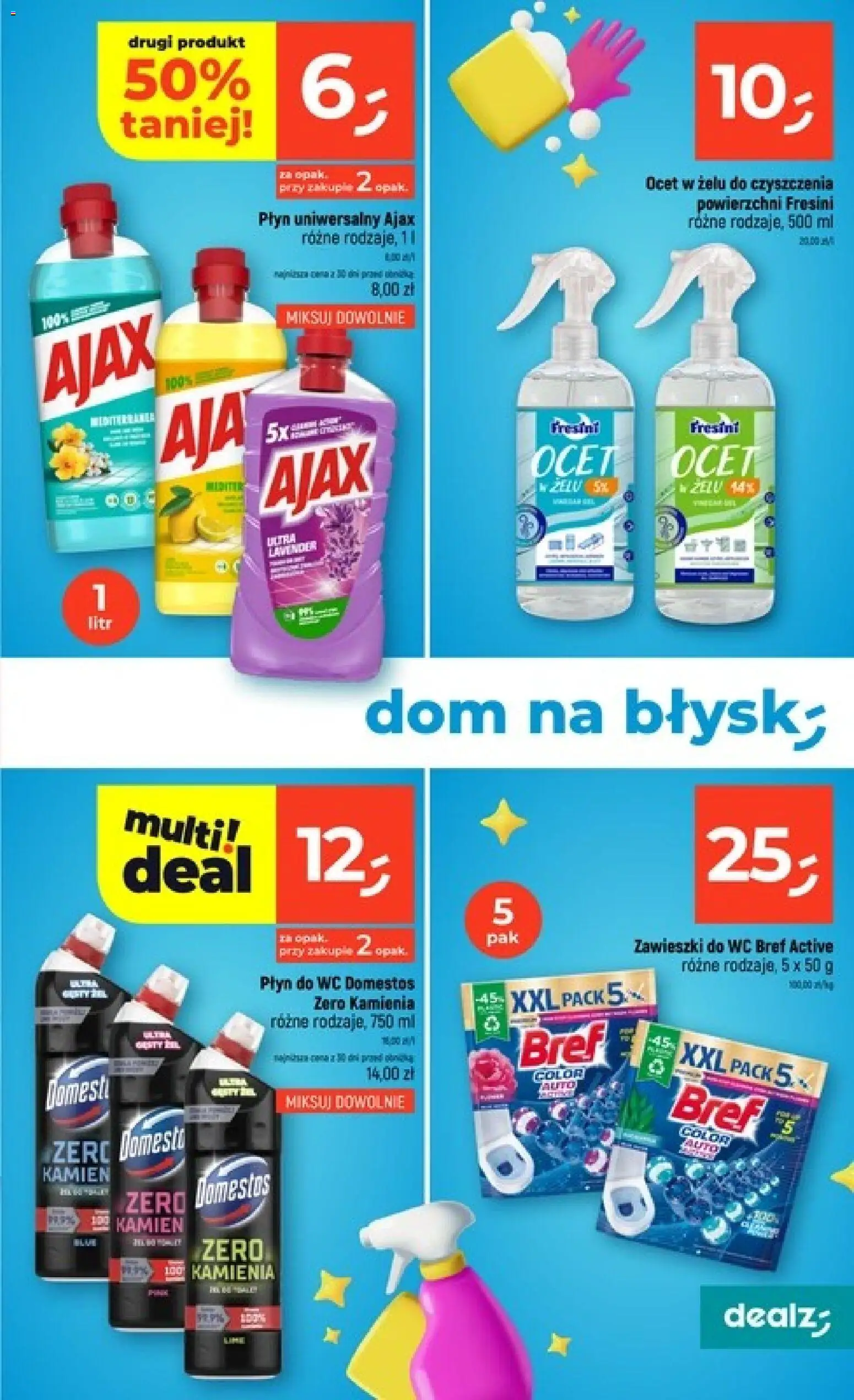 Dealz gazetka - Czysty zysk od 03.09.2026 | Strona: 7 | Produkty: Ocet, Domestos, Zawieszki do WC, Płyn do WC Domestos