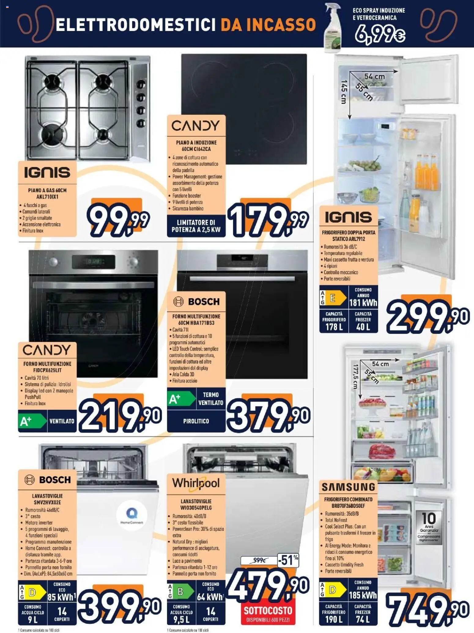 Volantino Unieuro del 27/07/2026 | Pagina: 24 | Prodotti: Acqua, Frigorifero, Padella, Frigorifero combinato