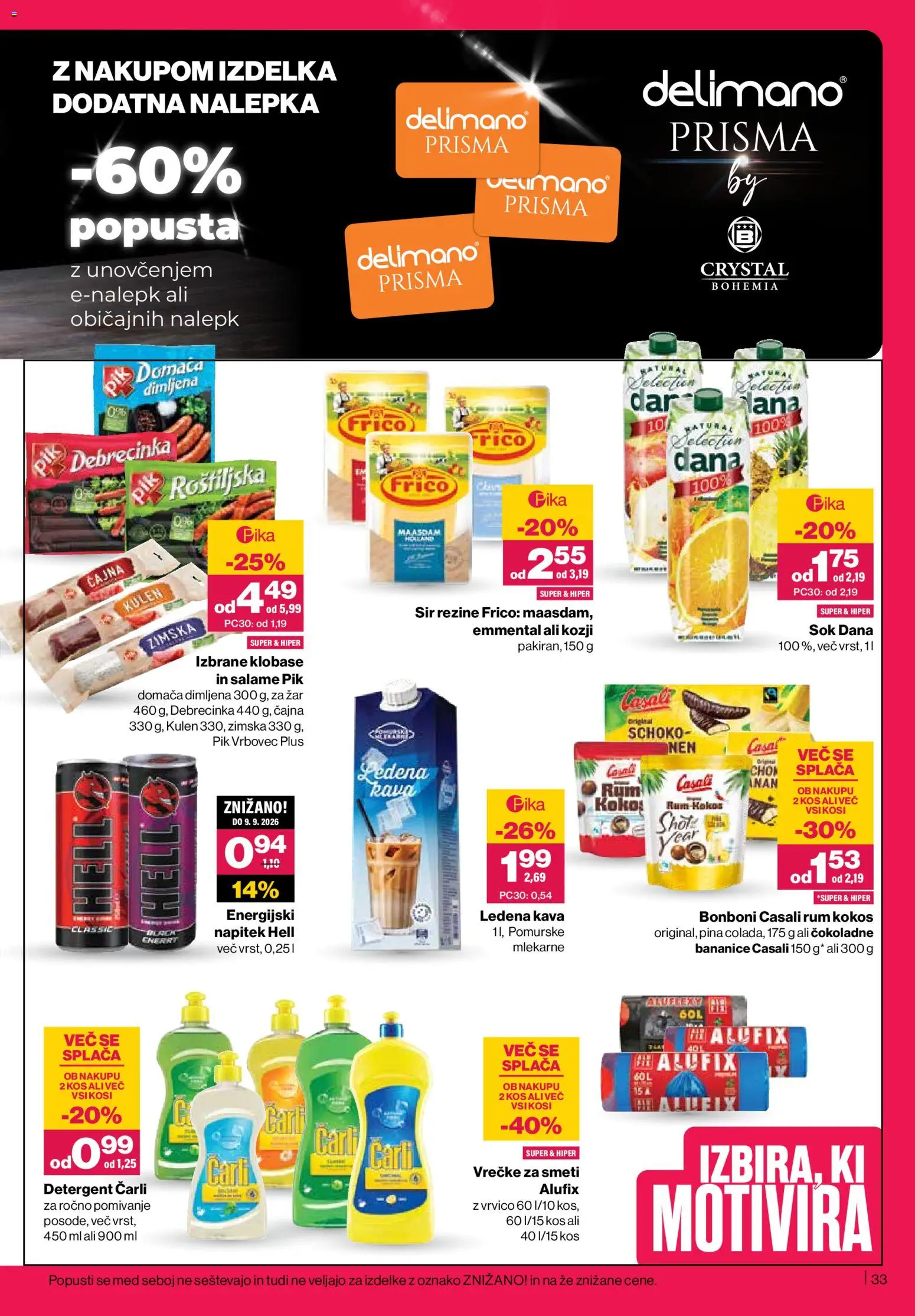 Novi Mercator katalog ponudbe – veljaven od 11.06.2026 | Stran: 33 | Izdelki: Zar, Kos, Detergent, Klobase