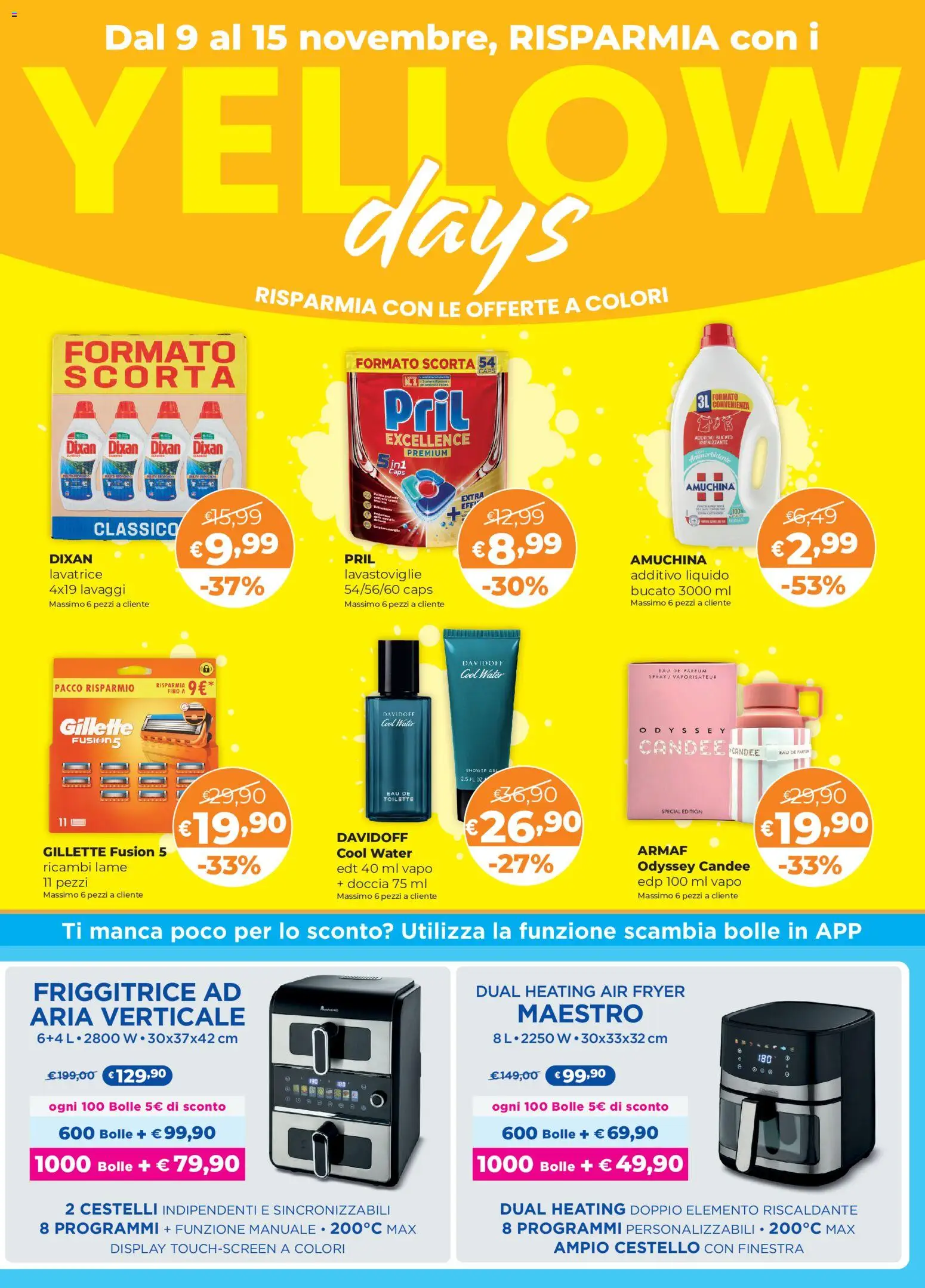 Volantino Acqua e Sapone del 02/11/2026 | Pagina: 3 | Prodotti: Ammorbidente, Lavatrice, Friggitrice, Doccia