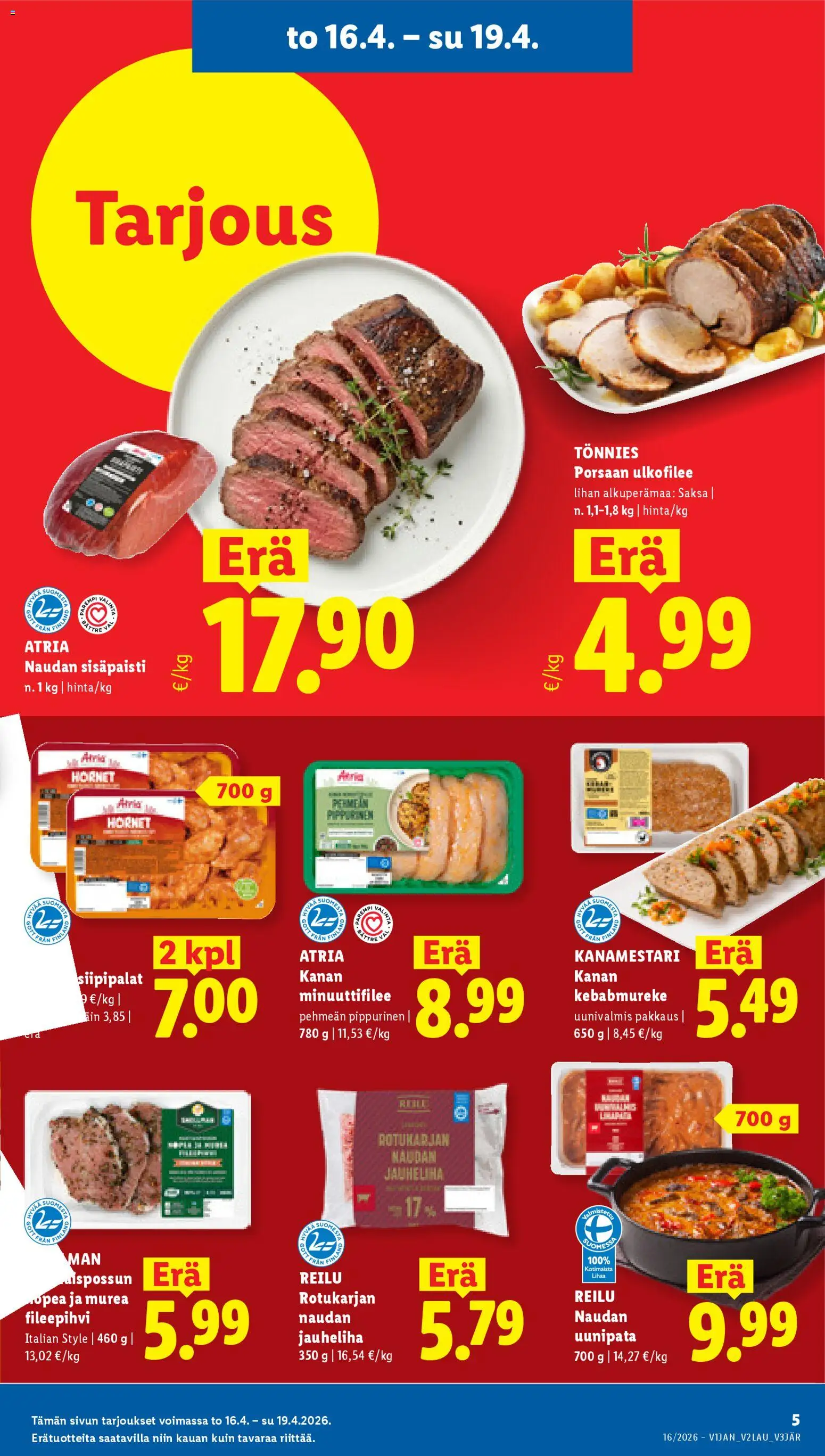 Lidl tarjoukset - Rovaniemi – voimassa 16.04.2026 alkaen | Sivu: 6 | Tuotteet: Jauheliha