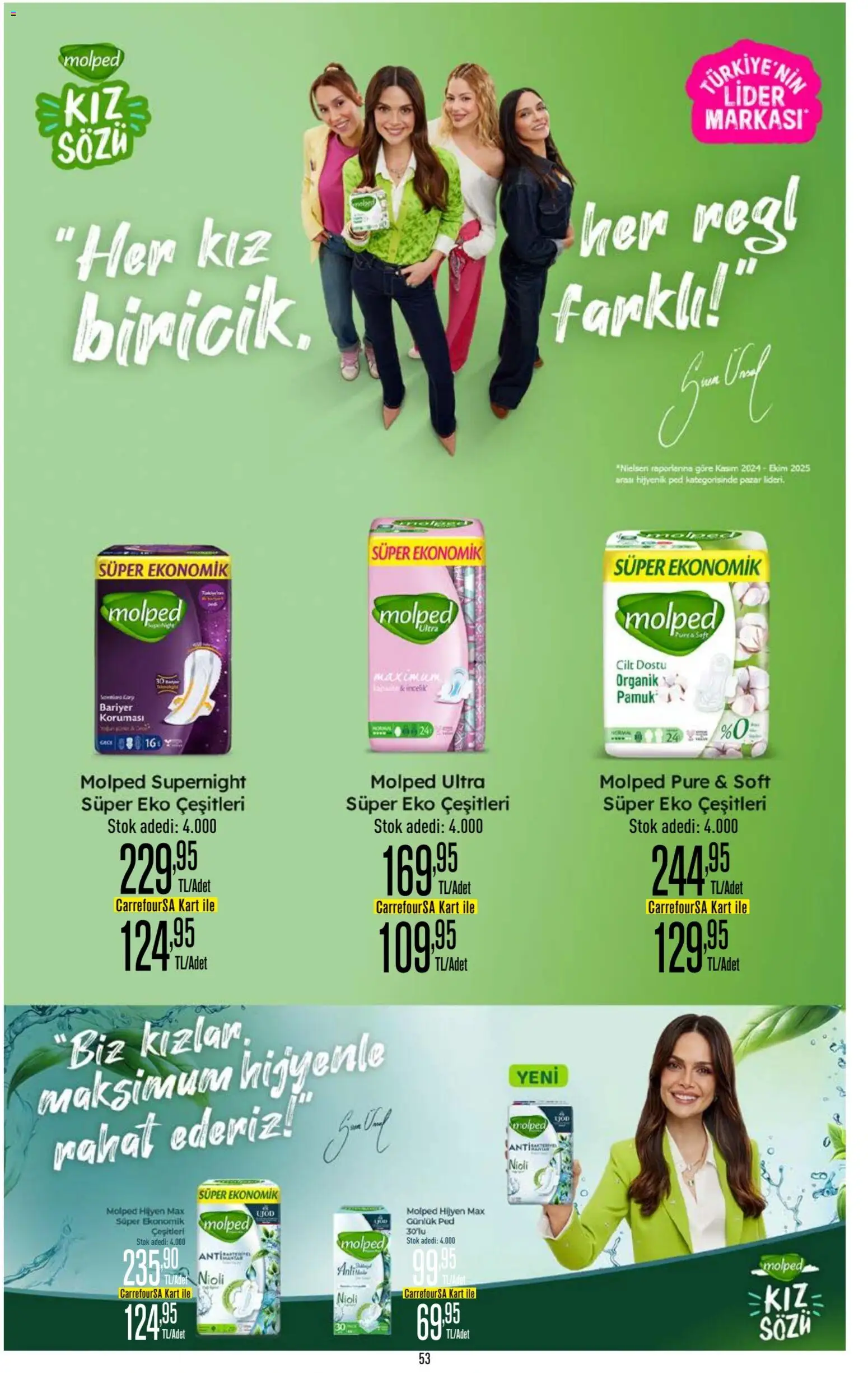 CarrefourSA Katalog - 06 Ağustos 2026 tarihinden itibaren geçerlidir | Sayfa: 53 | Ürünler: Hijyenik ped