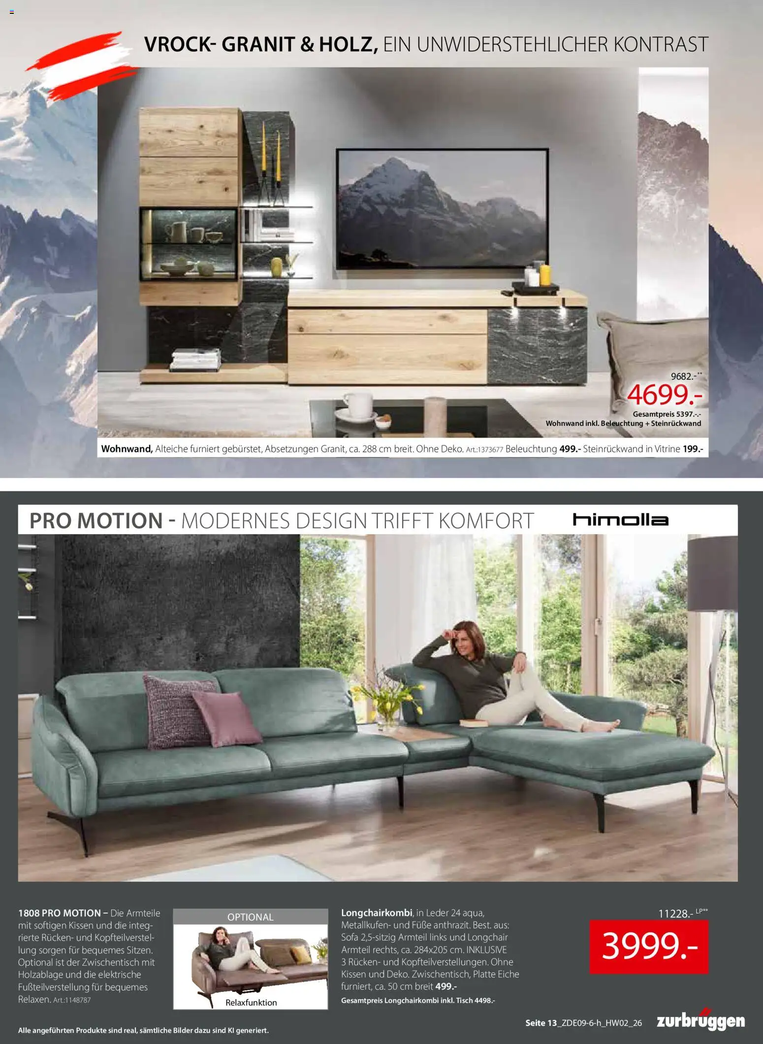 Zurbrüggen Prospekt – gültig ab 30.09.2026 | Seite: 23 | Produkte: Wohnwand, Sofa, Tisch, Bilder