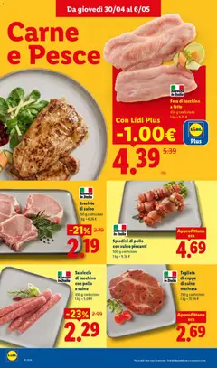 Anteprima del volantino Spiedini di pollo con suino piccanti, 500 g confezione valido a partire dal 30.04.2026 | Pagina: 10