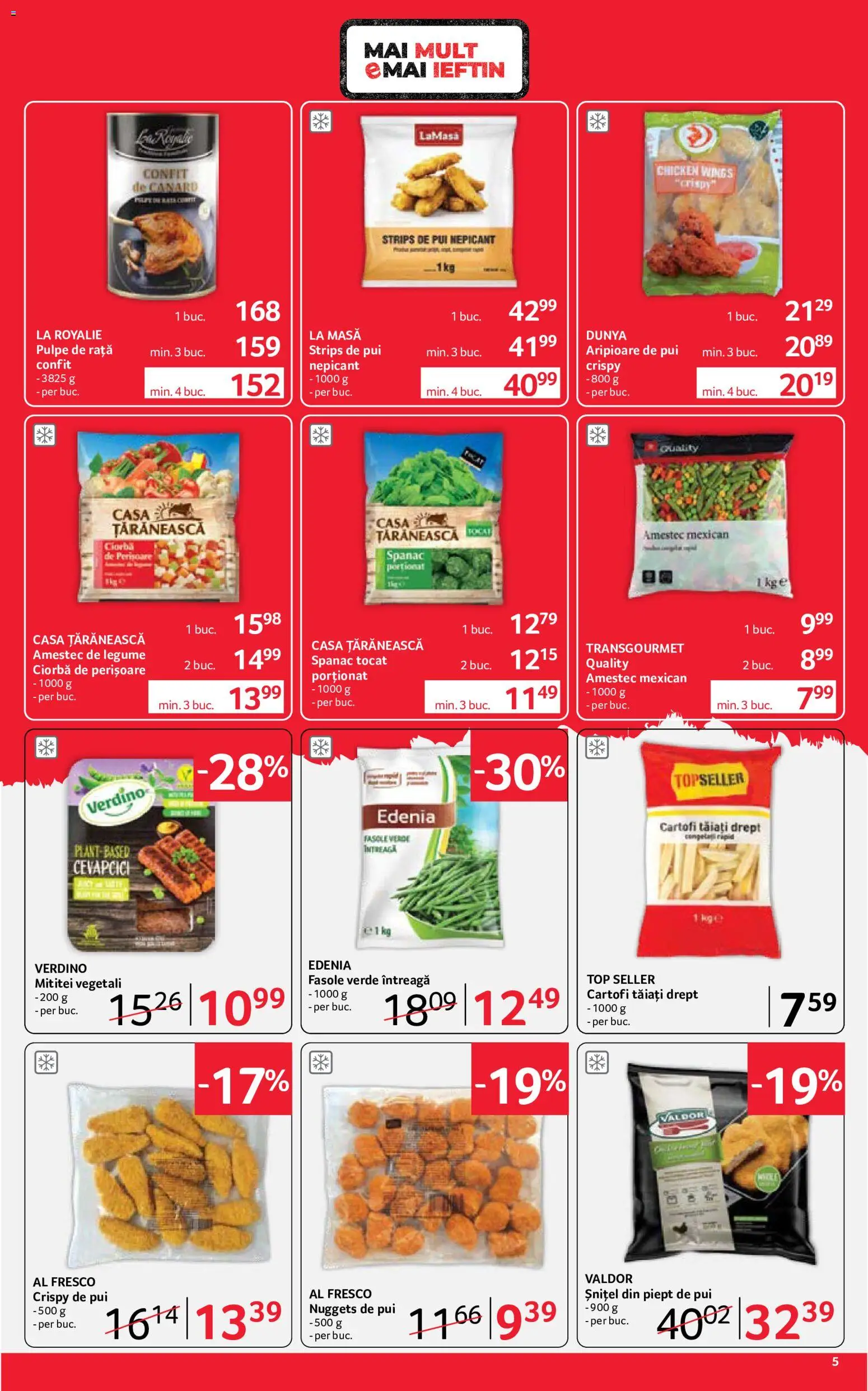 Noul catalog Selgros – valabil de la 12.06.2026 | Pagină: 5 | Produse: Masă, Hacıyatmaz Kedi Oyuncağı, Fasole verde, Legume