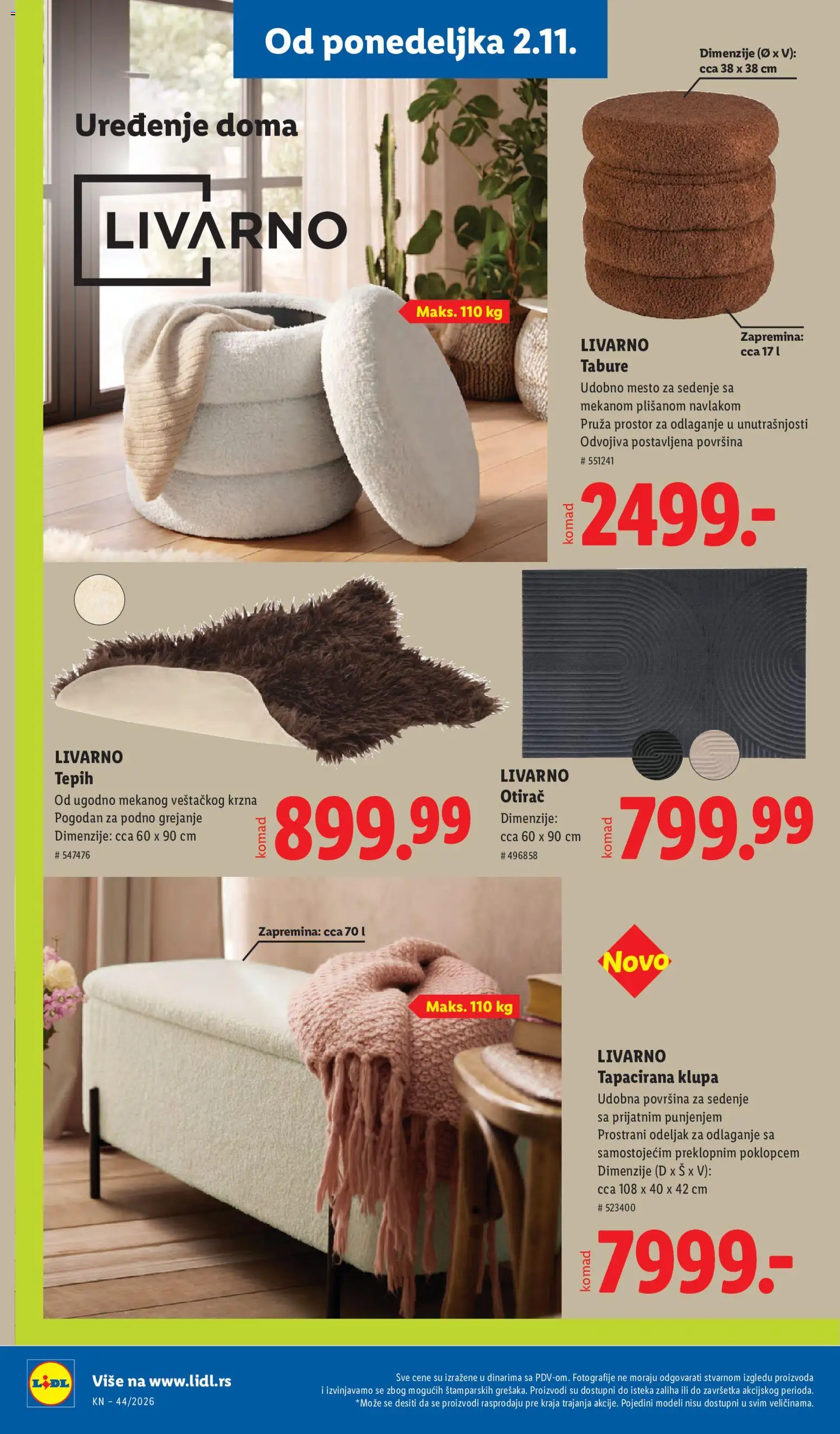Lidl katalog - važi od 29.10.2026 | Strana: 98 | Proizvode: Tepih, Otirač, Klupa, Tabure