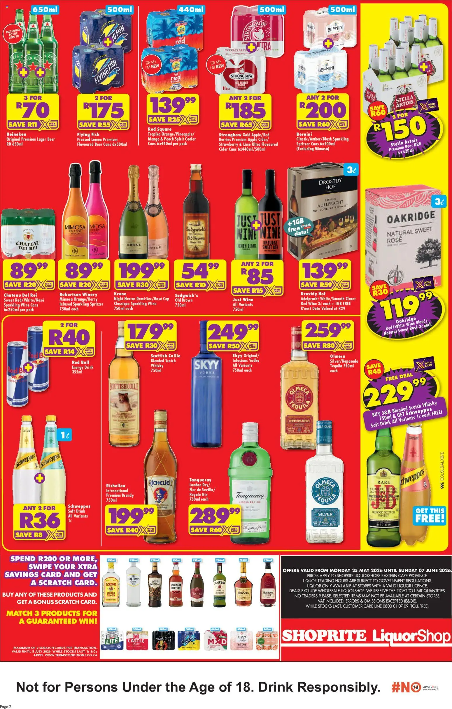 New Shoprite catalogue – valid from 25.05.2026 | Page: 2 | Products: Brandy, Beer, Fish, Peach