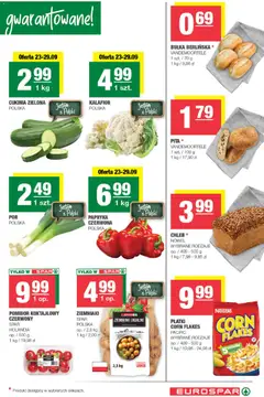 Pogląd oferty "Spar gazetka - Eurospar" - ważna od 23.09.2026 | Strona: 3 | Produkty: Papryka, Bułka, Chleb, Pita