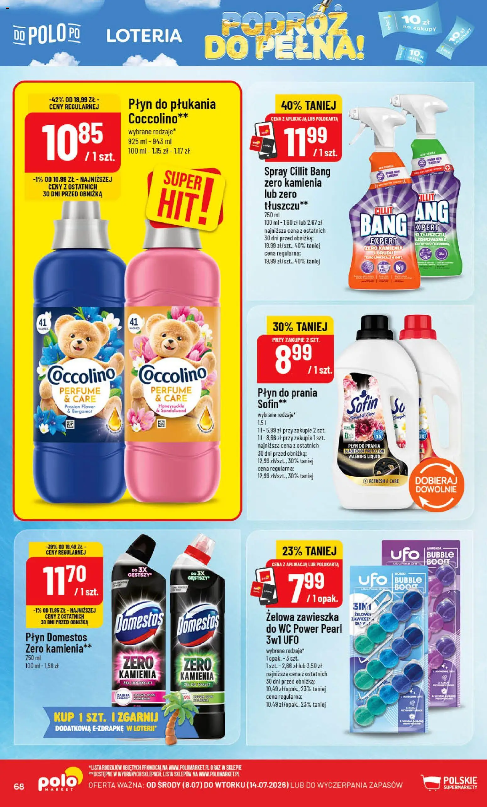 POLOmarket gazetka od 08.07.2026 | Strona: 68 | Produkty: Coccolino, Domestos
