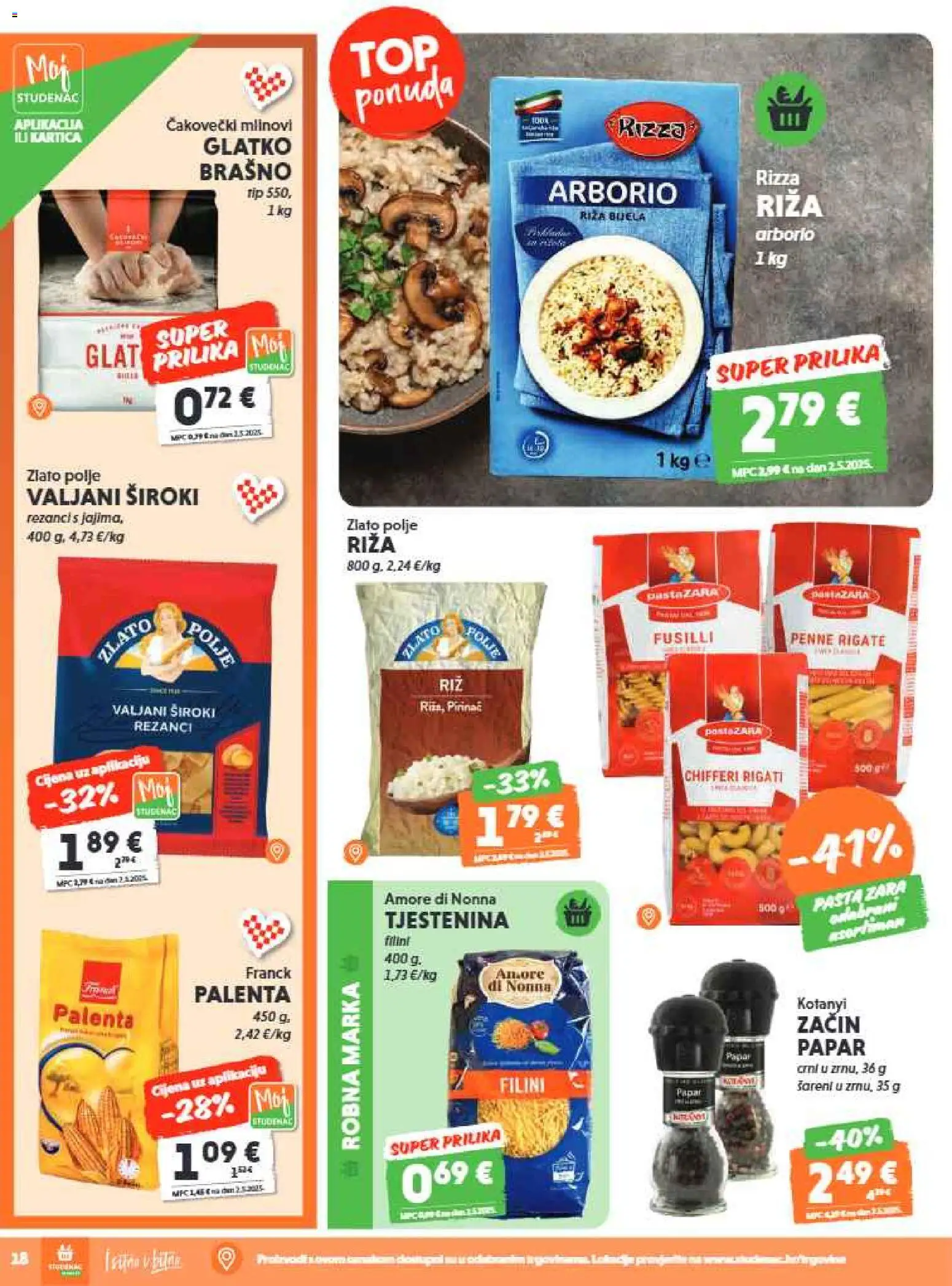 Studenac katalog | vrijedi od 17.06.2026 | Stranica: 18 | Proizvodi: Riža, Tjestenina, Papar, Pasta