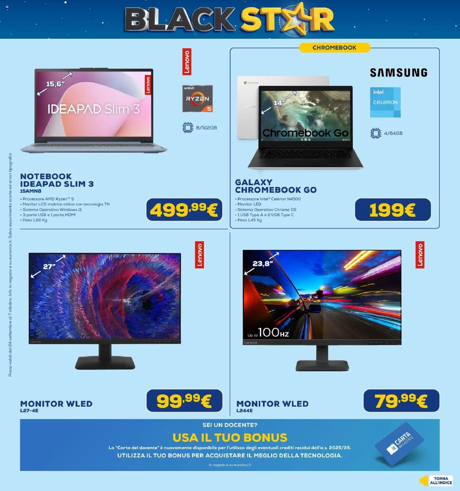 Volantino Euronics del 24/09/2026 | Pagina: 37 | Prodotti: Monitor, Porta, USB, Samsung