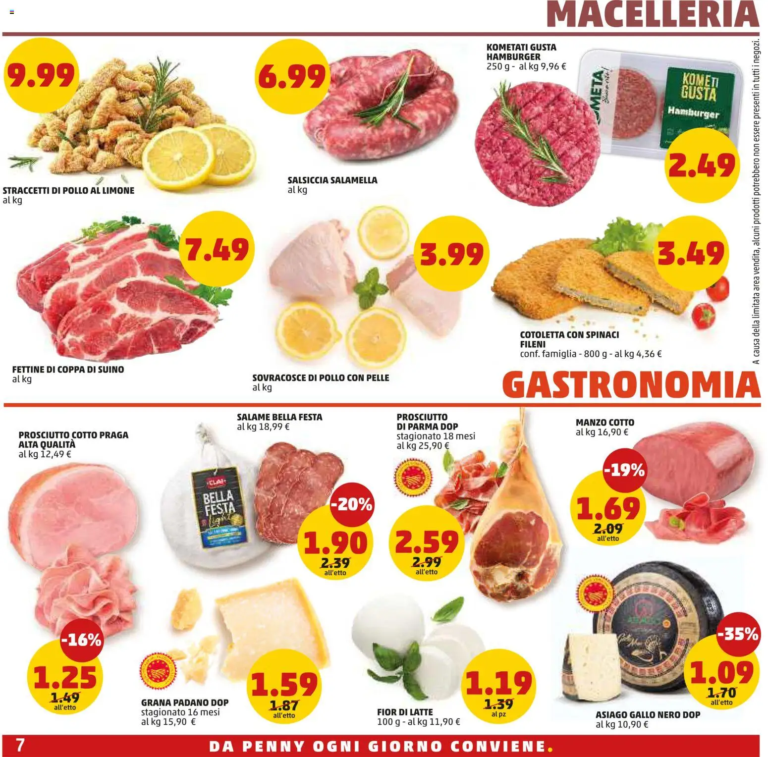 Volantino PENNY del 02/07/2026 | Pagina: 7 | Prodotti: Limone, Spinaci, Grana Padano, Hamburger