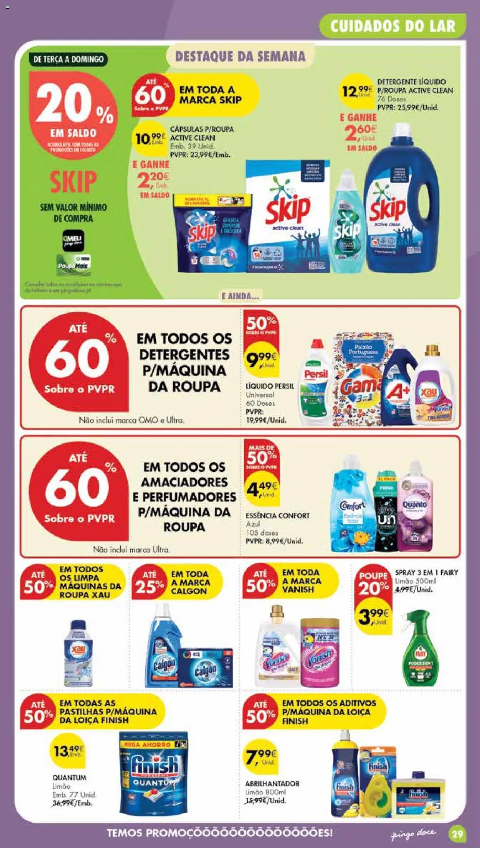 Pingo Doce Poupe Esta Semana Madeira │ válido de 18/08/2026 | Página: 29 | Produtos: Abrilhantador, Detergente, Cápsulas, Persil