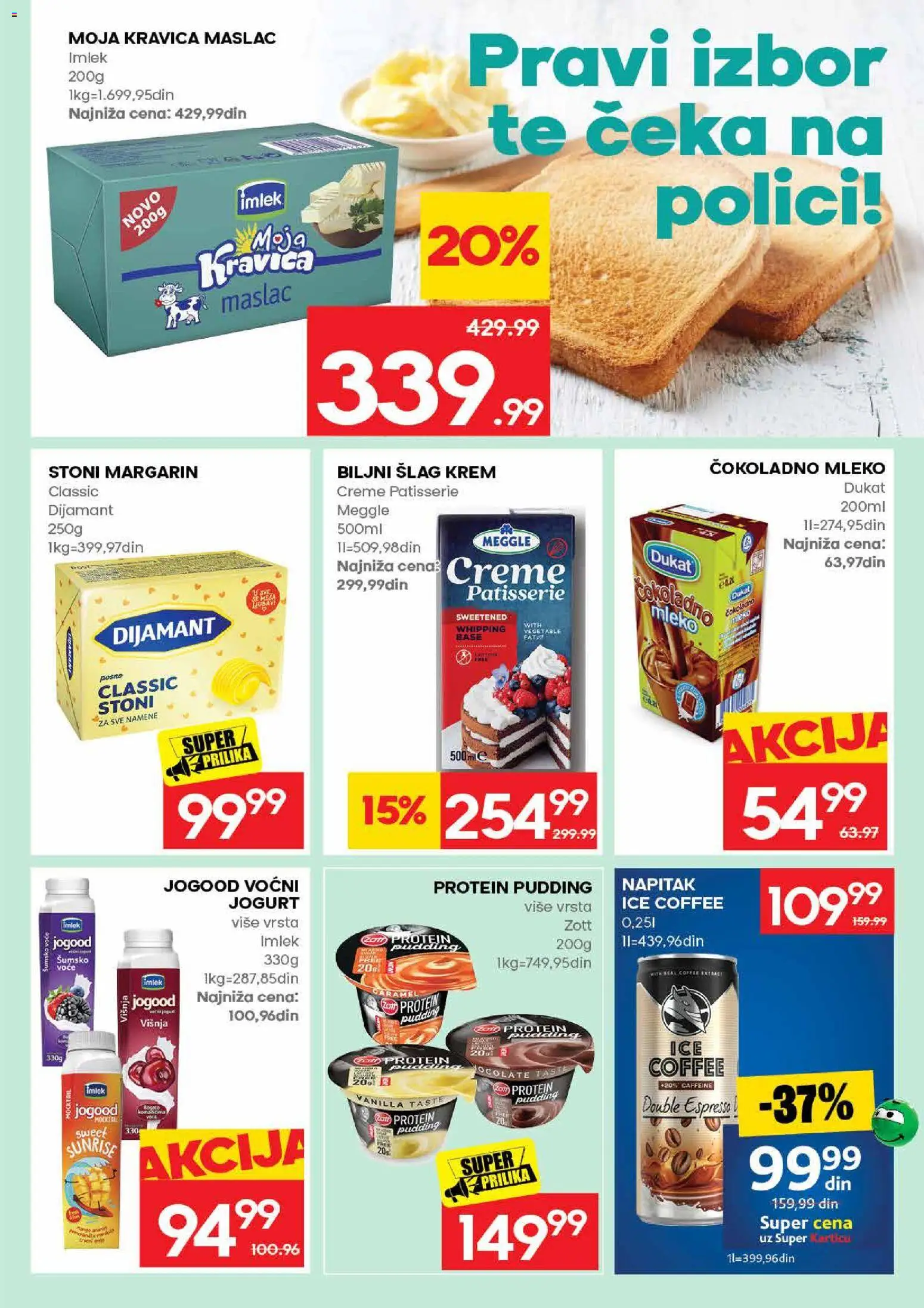 Mercator katalog - važi od 30.07.2026 | Strana: 11 | Proizvode: Maslac, Čokoladno mleko, Šlag krem, Jogurt