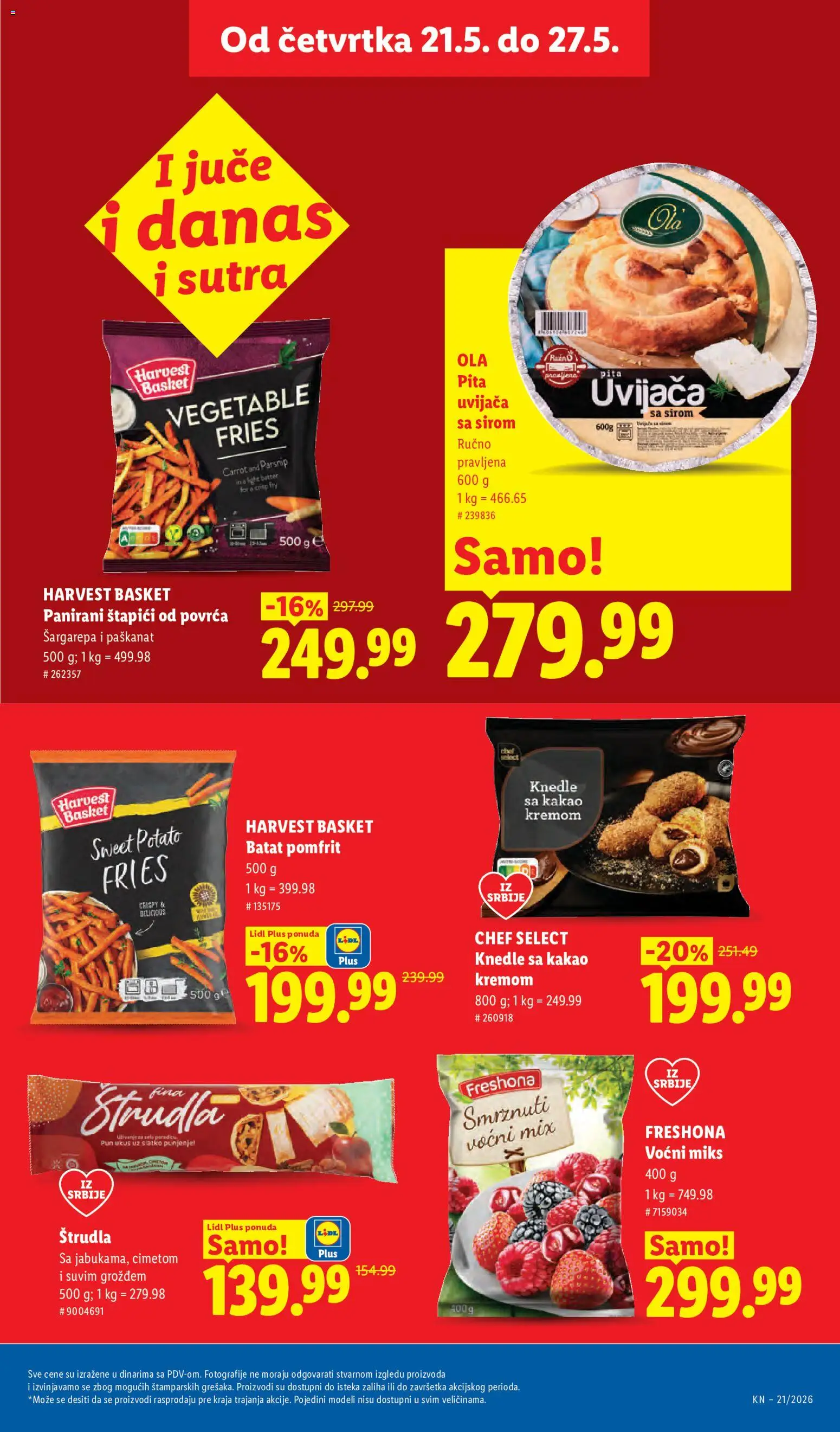 Lidl katalog - važi od 21.05.2026 | Strana: 25 | Proizvode: Šargarepa, Štrudla, Pomfrit, Knedle
