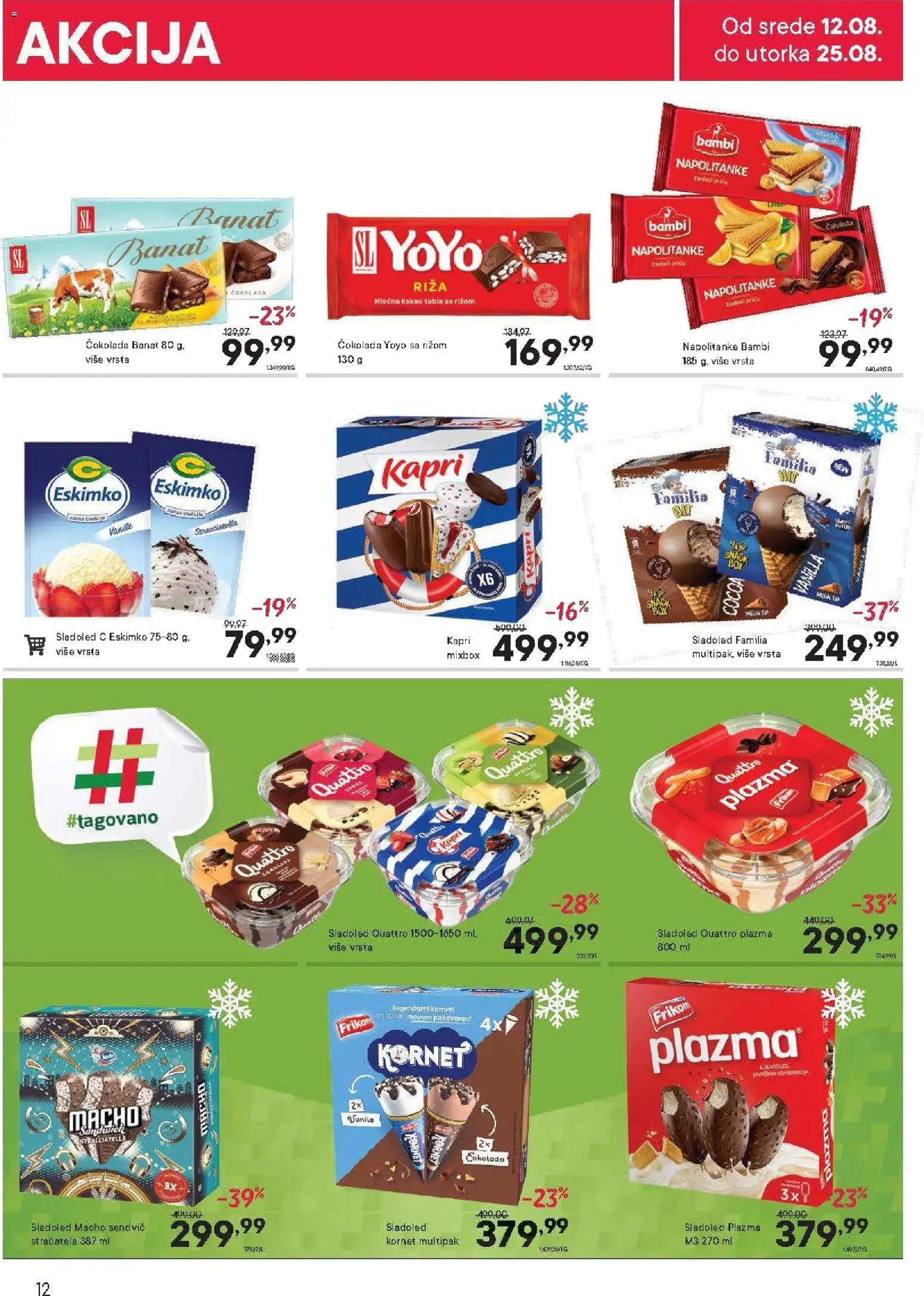 PerSu katalog - važi od 12.08.2026 | Strana: 12 | Proizvode: Sladoled, Plazma, Vanila, Napolitanke