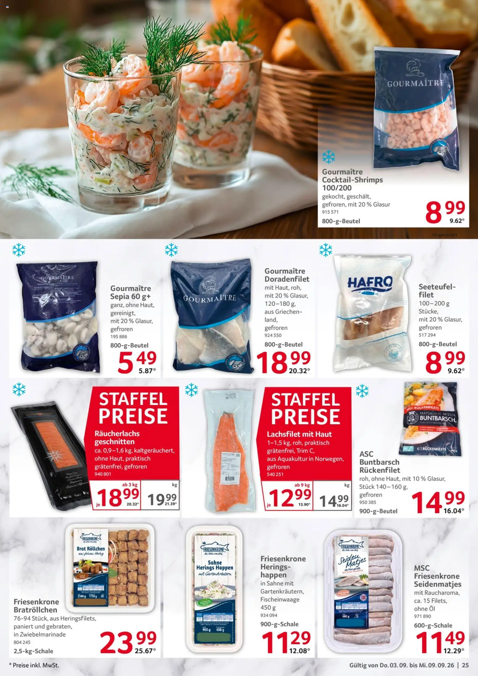 Selgros Prospekt – gültig ab 03.09.2026 | Seite: 25 | Produkte: Hering, Öl, Räucherlachs, Sahne