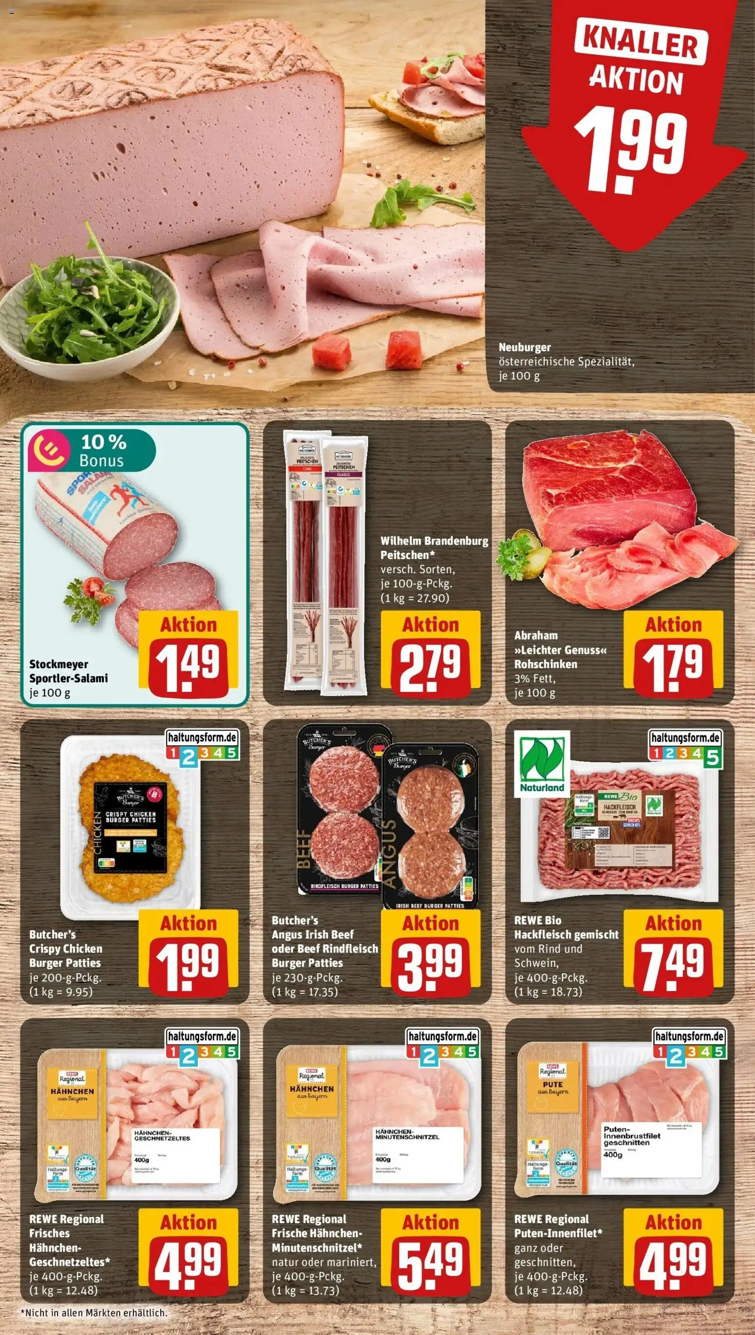 REWE Prospekt ab 26.10.2026 zum Blättern » Angebote | Seite: 9 | Produkte: Pute, Hahnchen, Burger, Hackfleisch