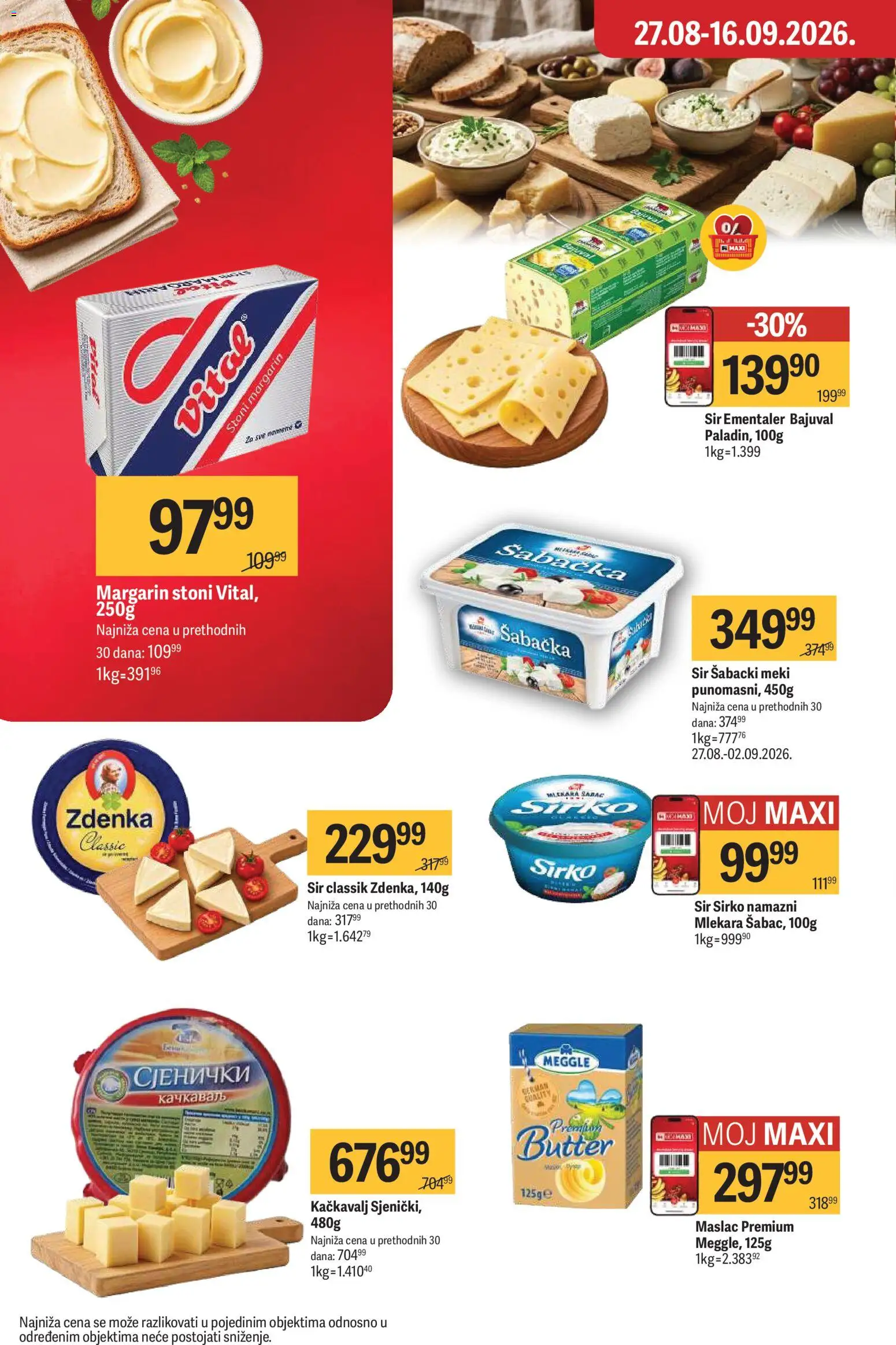 Maxi katalog - važi od 27.08.2026 | Strana: 15 | Proizvode: Maslac, Ementaler, Margarin, Kačkavalj
