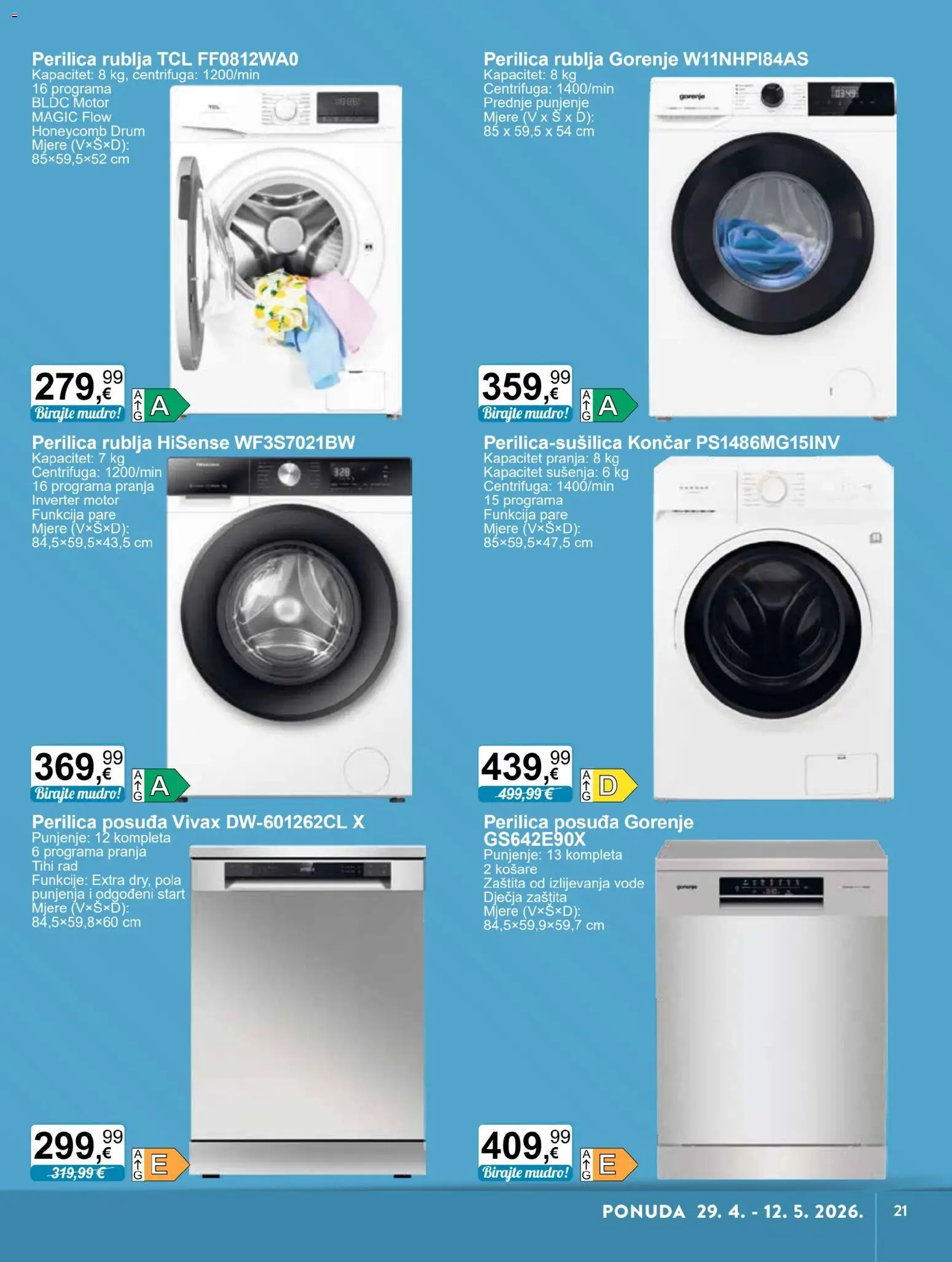 KTC katalog | vrijedi od 29.04.2026 | Stranica: 18 | Proizvodi: Perilica posuđa, Perilica rublja, Košare