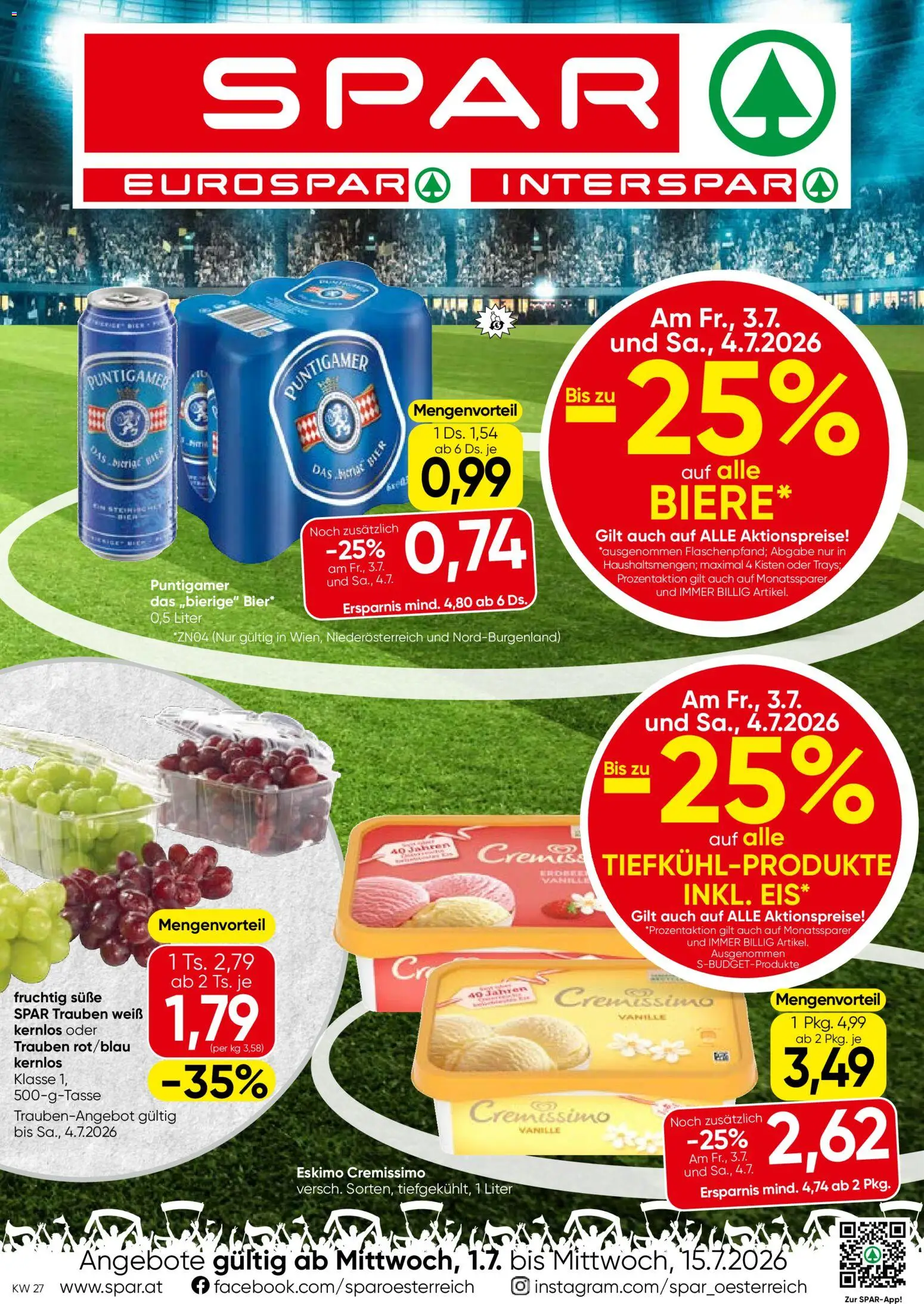 Spar Flugblatt - Niederösterreich gültig ab 01.07.2026 | Seite: 1