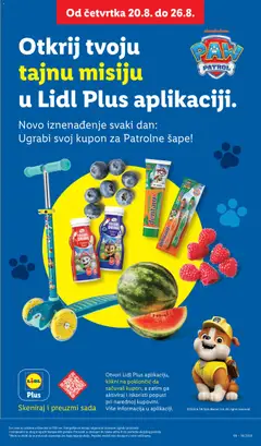 YOGURT DRINK Blueberry Banana, Yogurt drink with blueberry and banana flavor, featuring Paw Patrol characters. - pregled Lidl kataloga - važi od 20.08.2026 | Strana: 67 | Proizvode: Banana