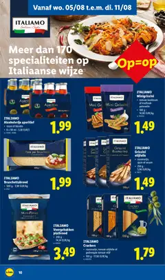 ITALIAMO Grissini olijfolie, rozemarijn, ajuin of sesam, 250 g - 5,96 EUR/kg - Voorbeeld van een folder van Lidl, geldig van 03/08/2026 | Pagina: 10