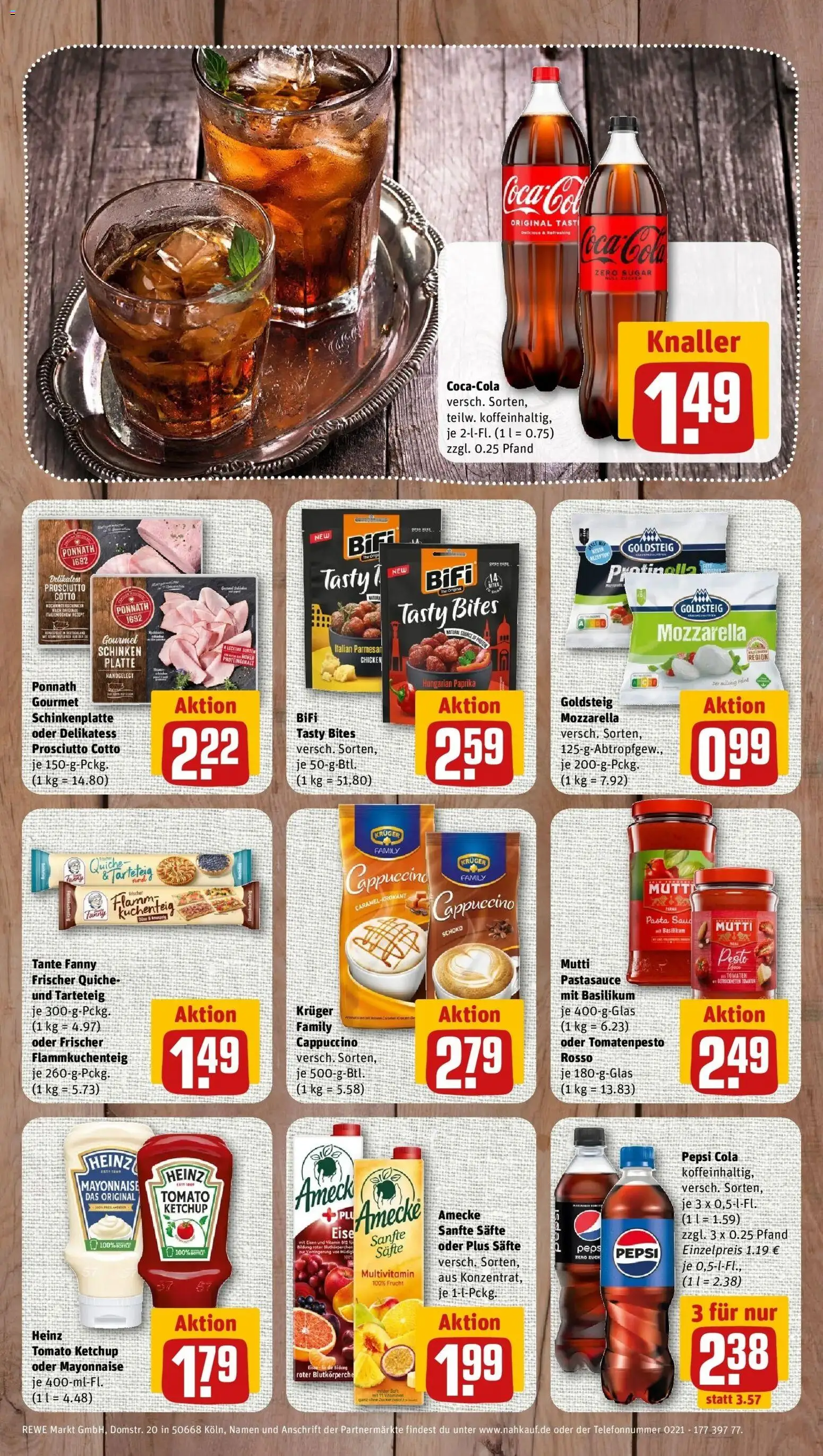 REWE Prospekt ab 31.08.2026 zum Blättern » Angebote | Seite: 8 | Produkte: Cola, Mozzarella, Pepsi, Ketchup