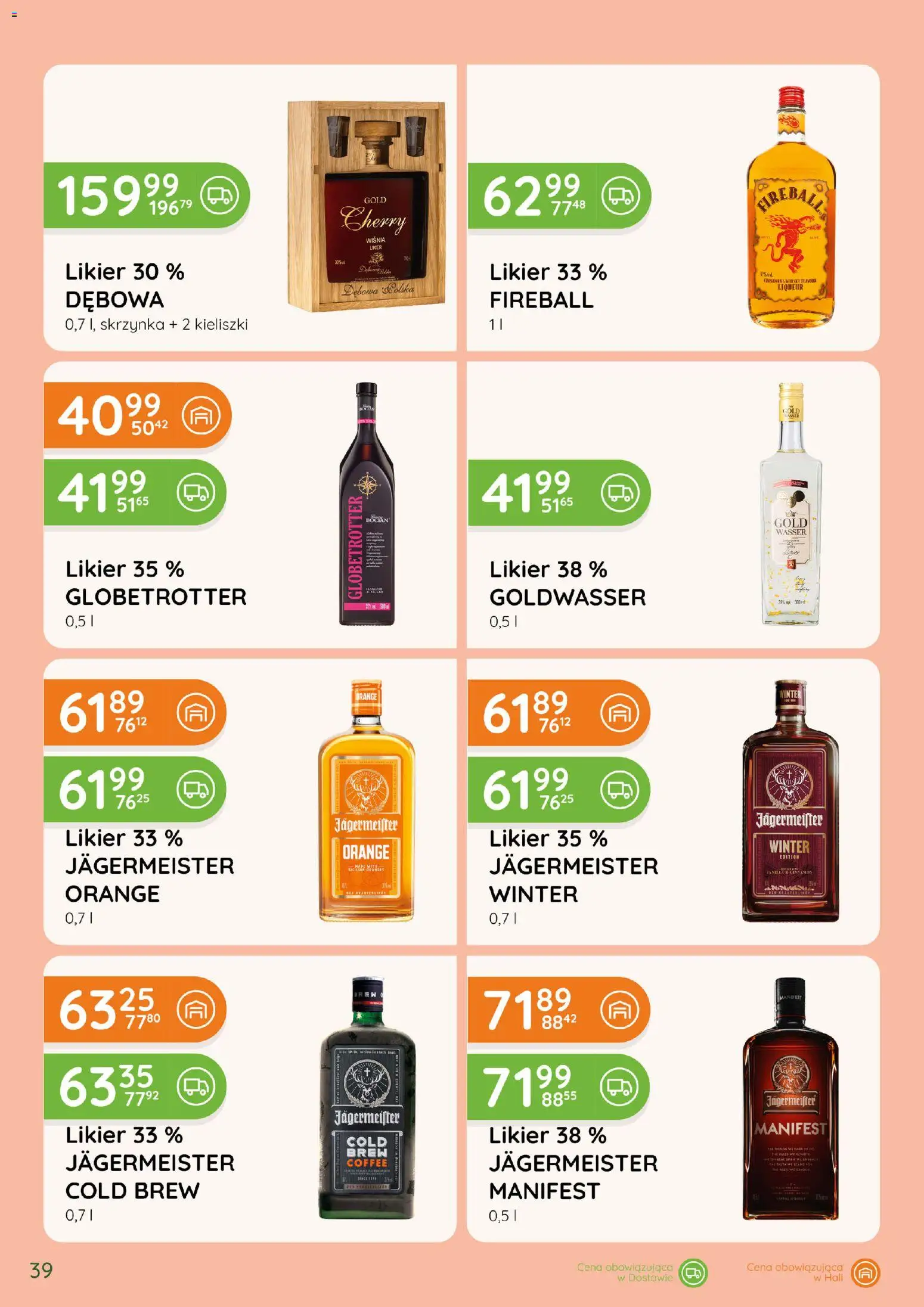Eurocash gazetka - Katalog Alkoholowy od 01.10.2026 | Strona: 39 | Produkty: Kieliszki, Jägermeister Orange, Jagermeister