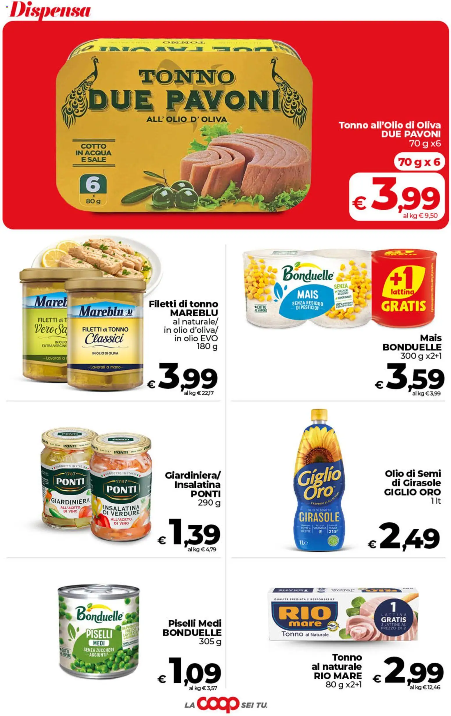 Volantino COOP del 29.05.2026 | Pagina: 27 | Prodotti: Acqua, Olio, Piselli, Tonno