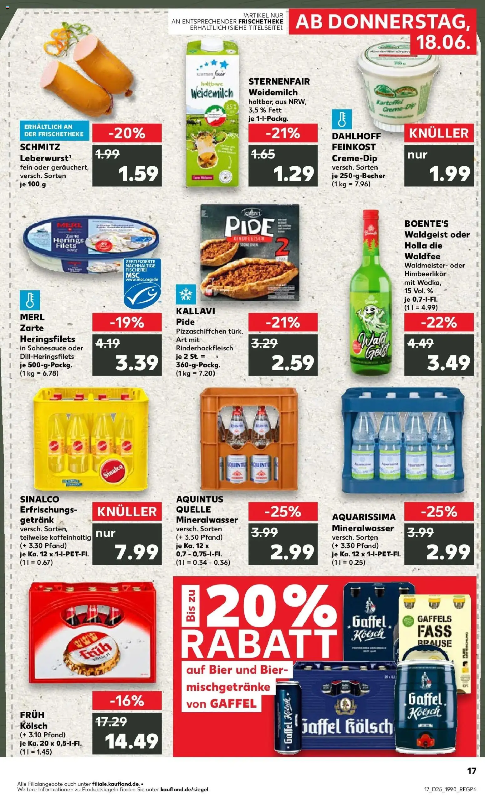 Kaufland Prospekt Aachen – gültig ab 14.06.2026 | Seite: 26 | Produkte: Sinalco, Mineralwasser, Pizza, Rindfleisch
