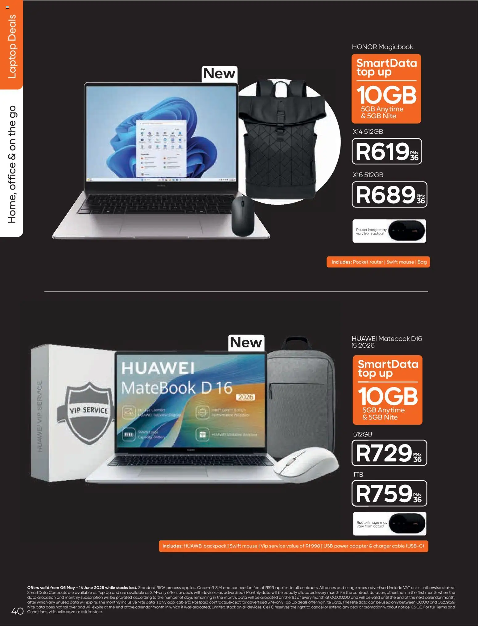 New Cell C catalogue – valid from 06.05.2026 | Page: 42 | Products: Data, Router, Backpack, Cable