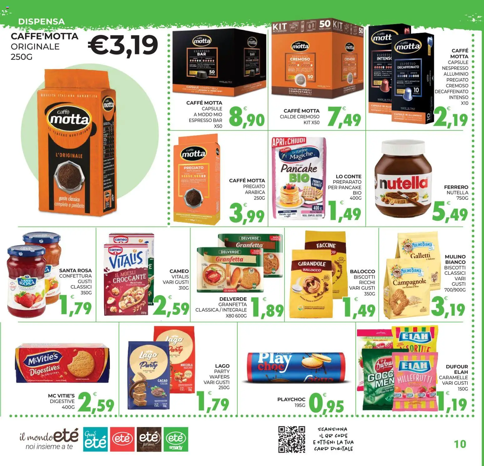 Volantino Eté del 03/07/2026 | Pagina: 10 | Prodotti: Biscotti, Frutta, Nutella, Lavazza