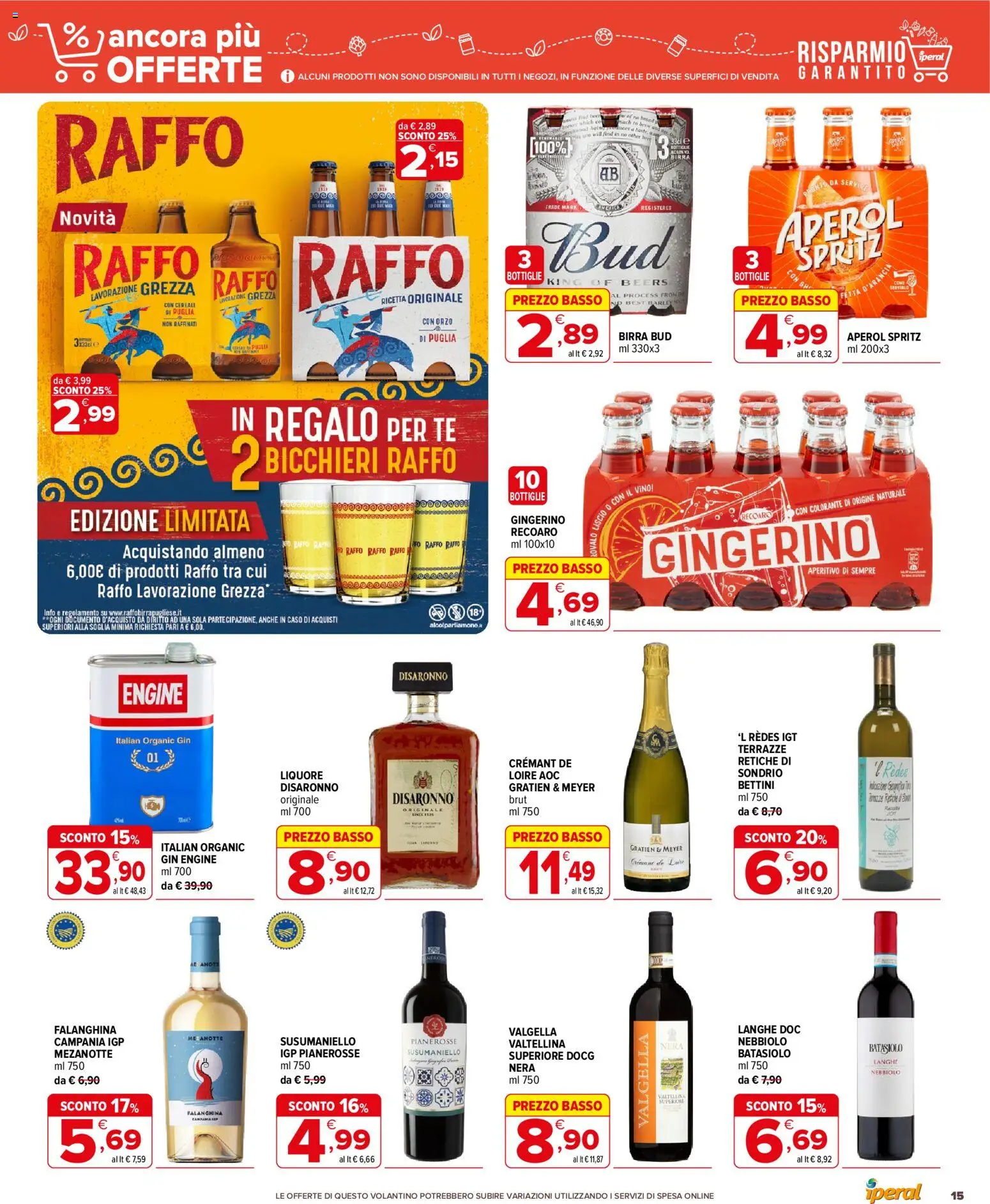 Volantino Iperal del 01/07/2026 | Pagina: 15 | Prodotti: Birra, Gin, Aperol, Aperitivo