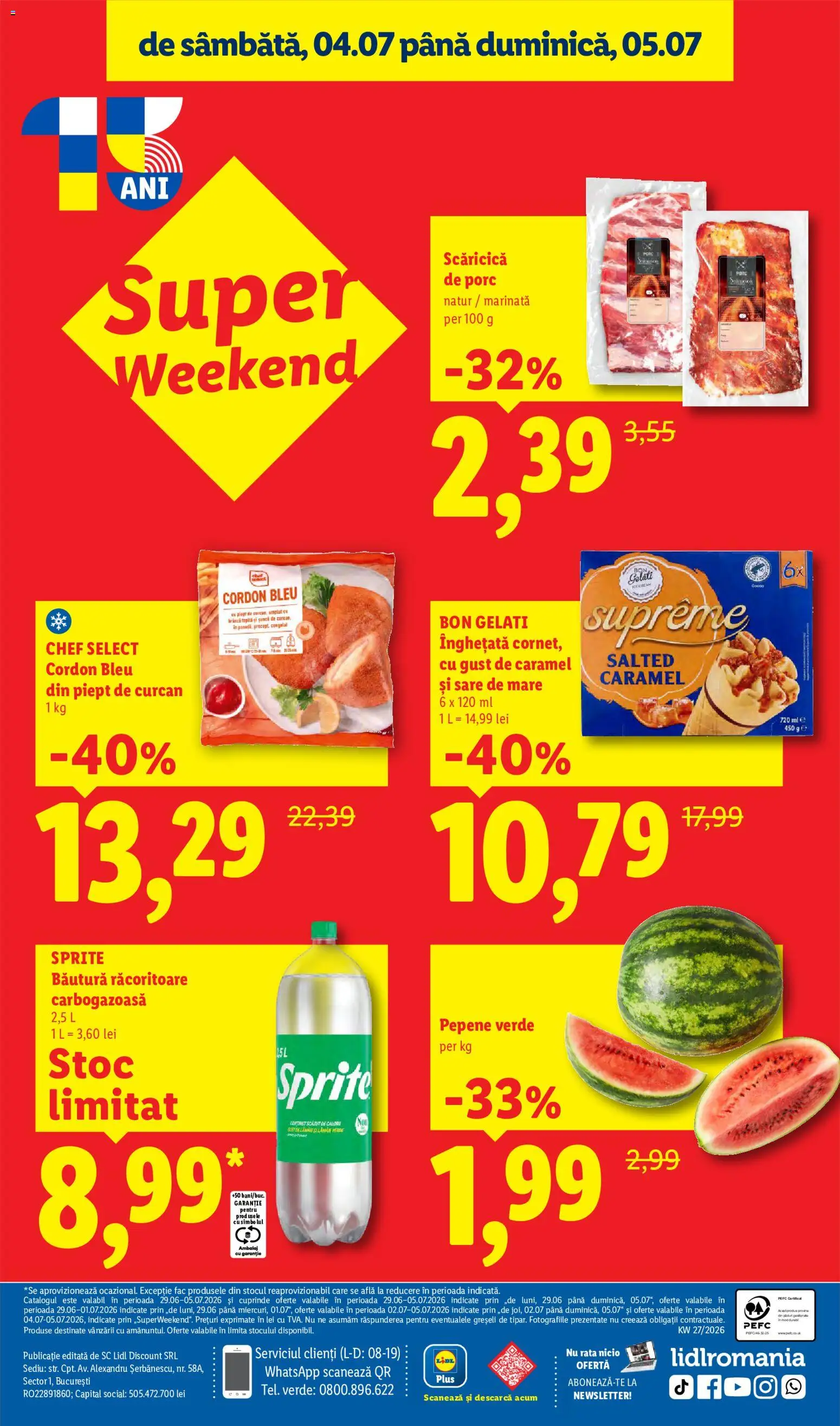Noul catalog Lidl – valabil de la 29.06.2026 | Pagină: 96 | Produse: Cordon bleu, Rață, Înghețată, Sare