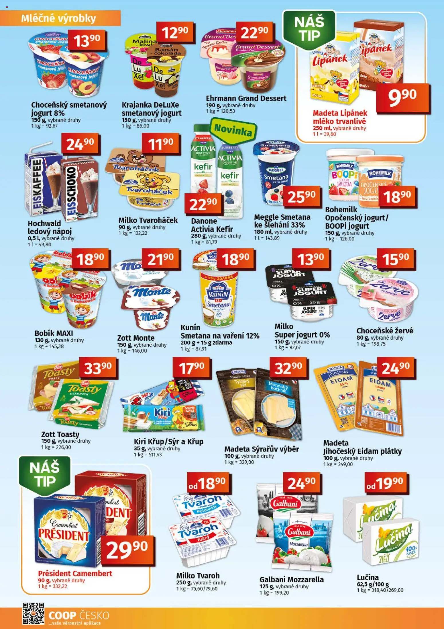 Coop leták - Tuty od 20.05.2026 | Strana: 4 | Produkty: Smetanový jogurt, Smetana, Žervé, Mozzarella