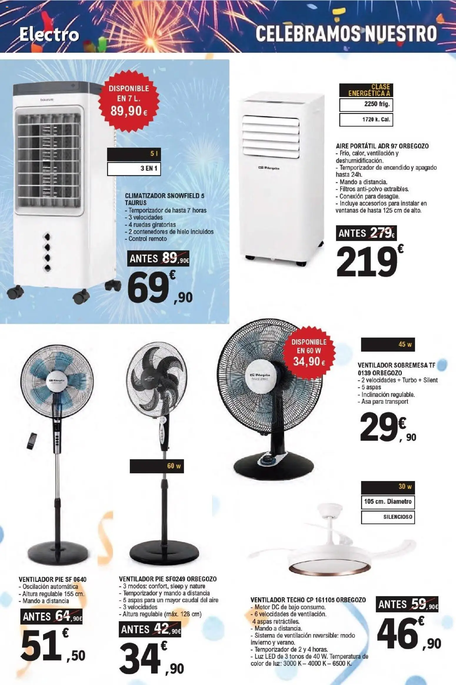 E.Leclerc Aniversario │ válido desde el 13/07/2026 | Página: 44 | Productos: Ηλεκτρονικα ειδη, Ventilador