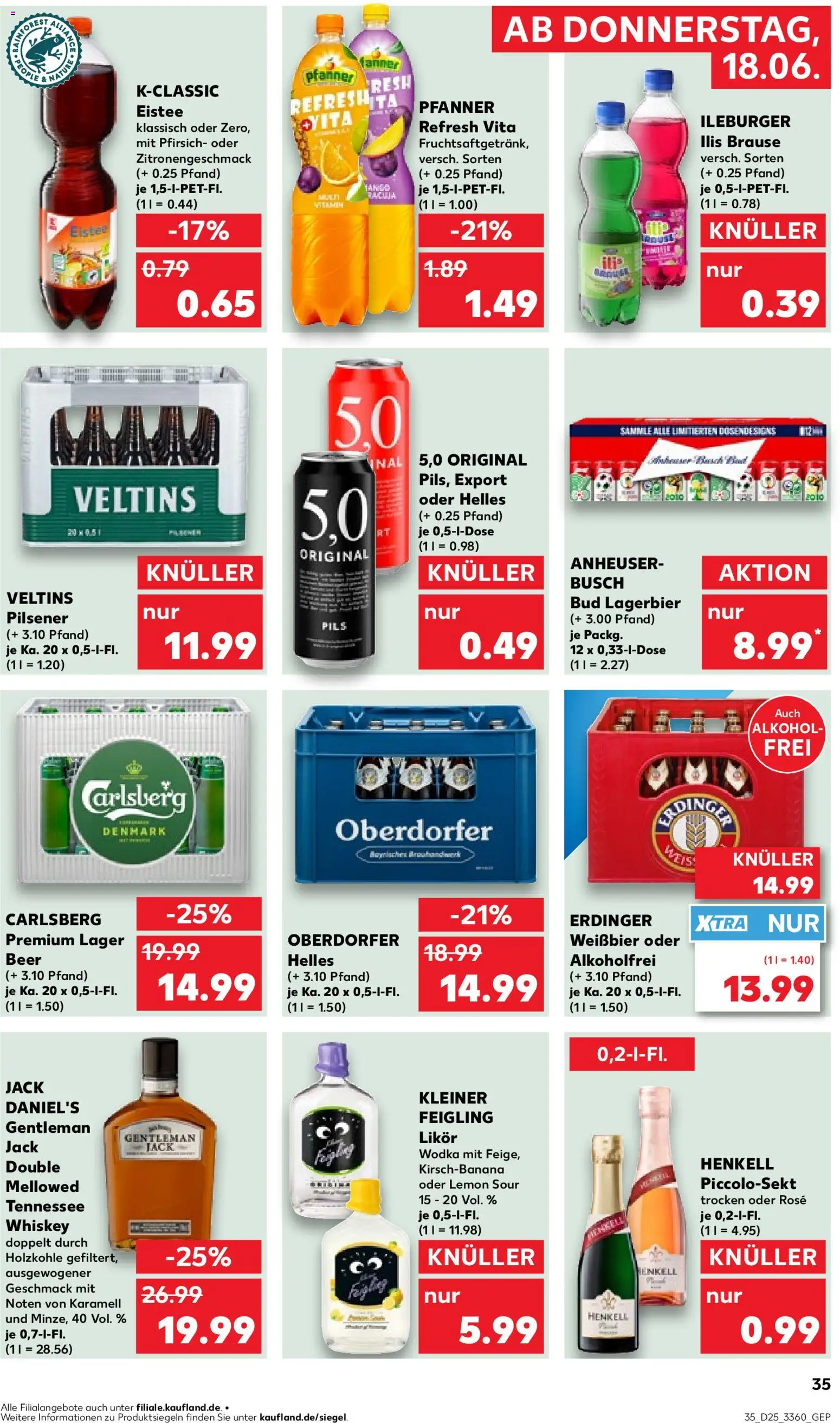 Kaufland Prospekt Berlin – gültig ab 18.06.2026 | Seite: 35 | Produkte: Likör, Pils, Wodka, Whiskey