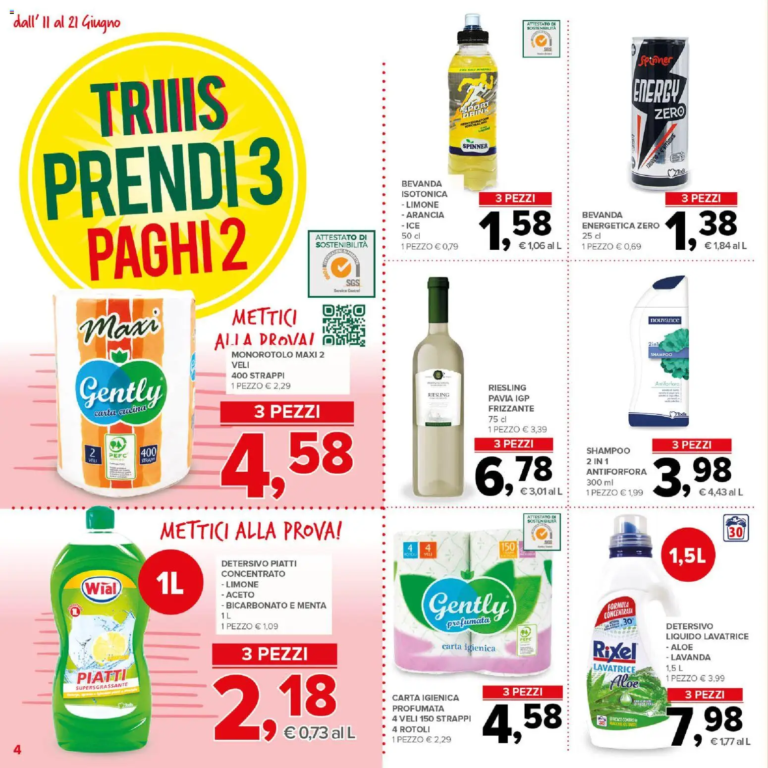 Volantino Todis del 11.06.2026 | Pagina: 4 | Prodotti: Shampoo, Arancia, Menta, Lavanda