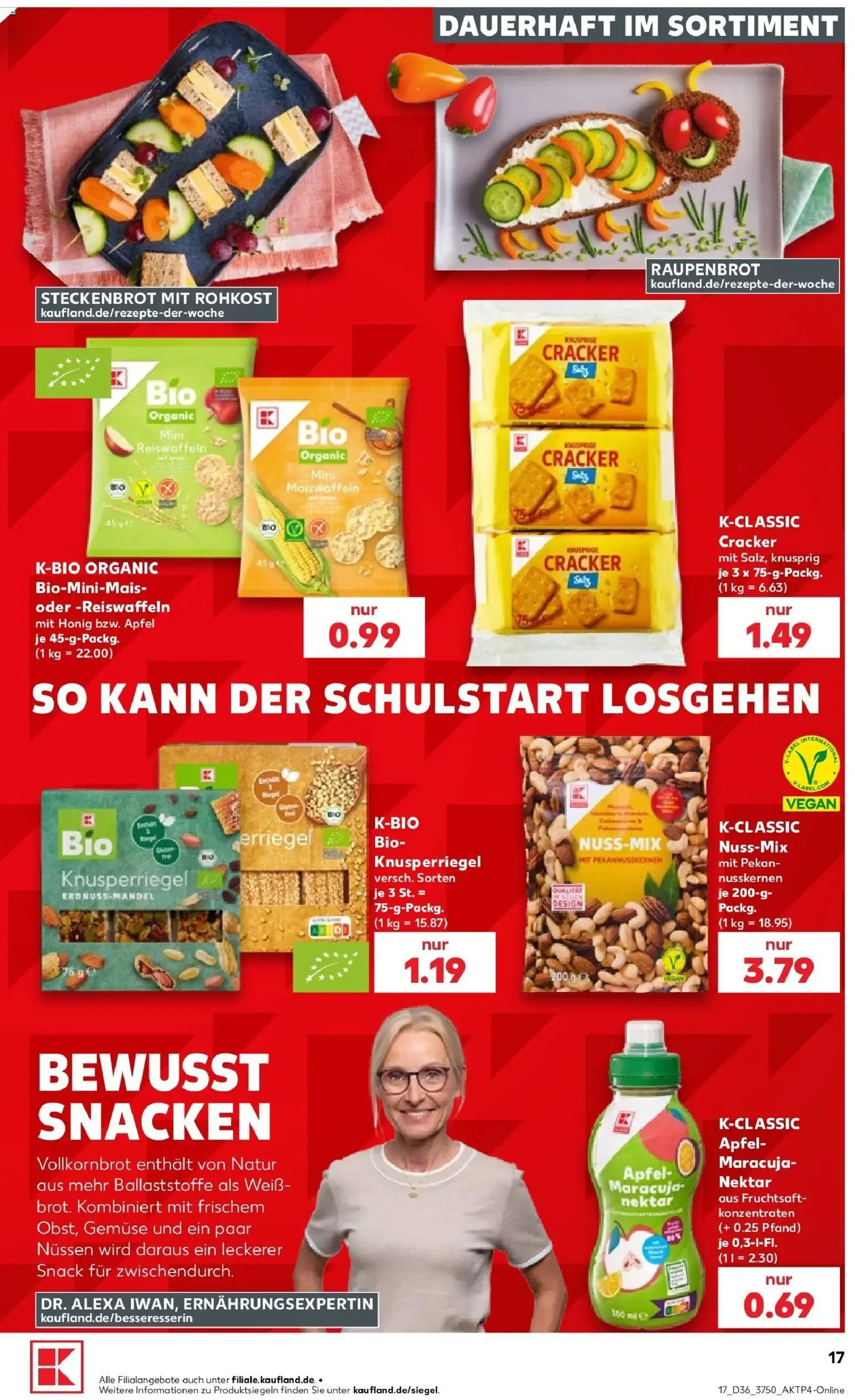 Prospekt Kaufland ab 31.08.2026 » Angebote Online zum Blättern | Seite: 34 | Produkte: Vollkornbrot, Äpfel, Gemüse, Fruchtsaft