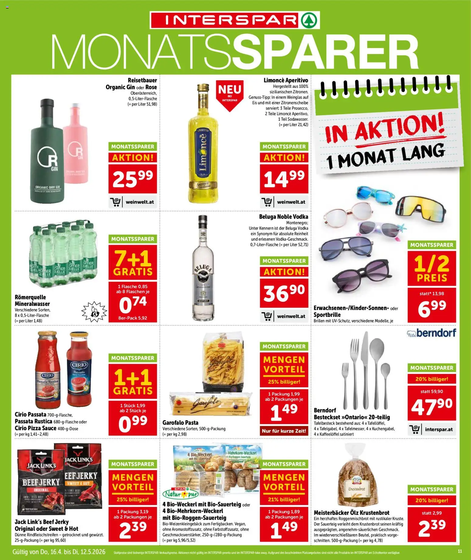 Interspar Flugblatt - Kärnten gültig ab 16.04.2026 | Seite: 12 | Produkte: Gin, Pasta, Eis, Pizza