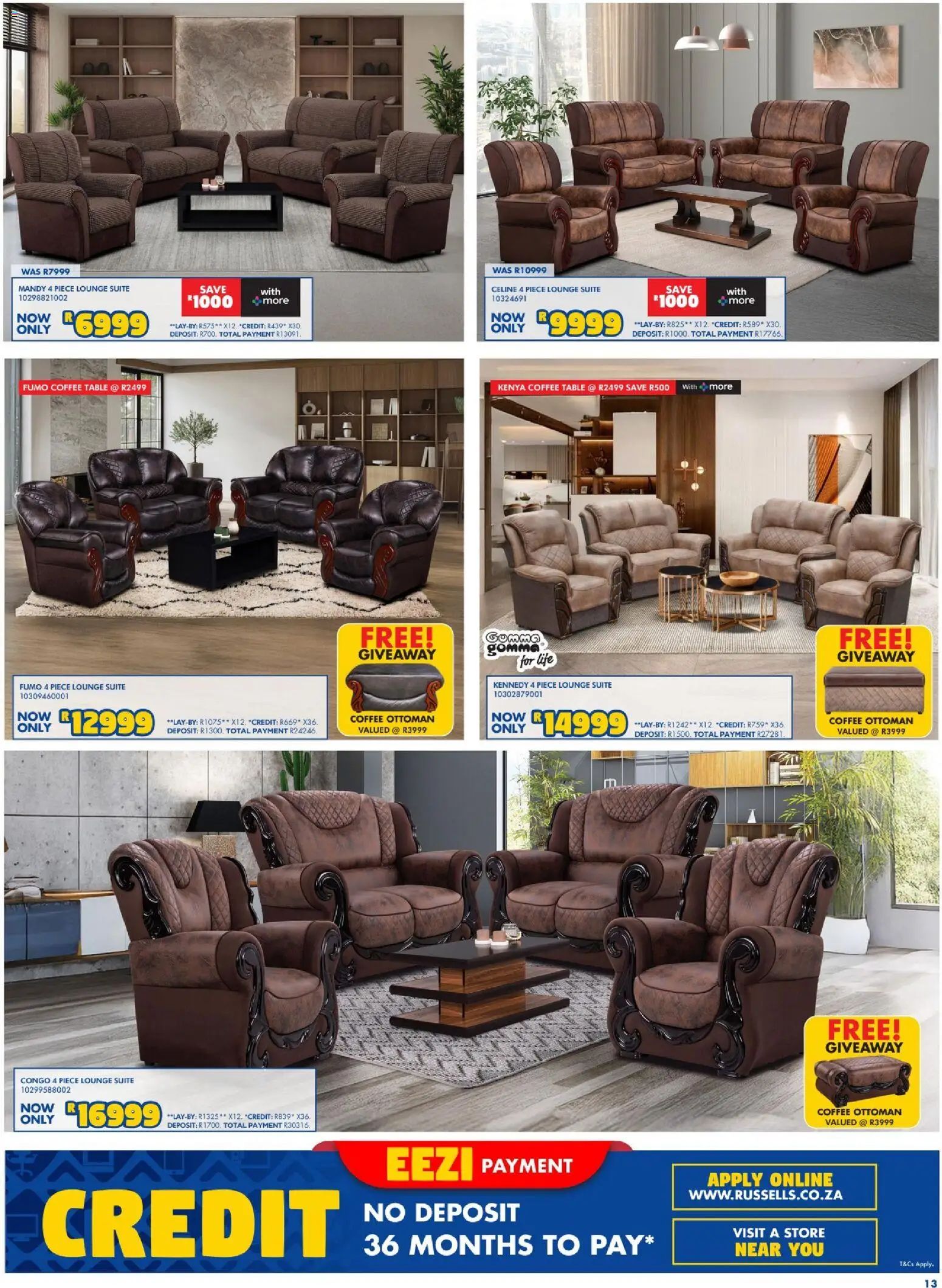 New Russells catalogue – valid from 16/07/2026 | Page: 13 | Products: Coffee table, Table, Ottoman, Coffee