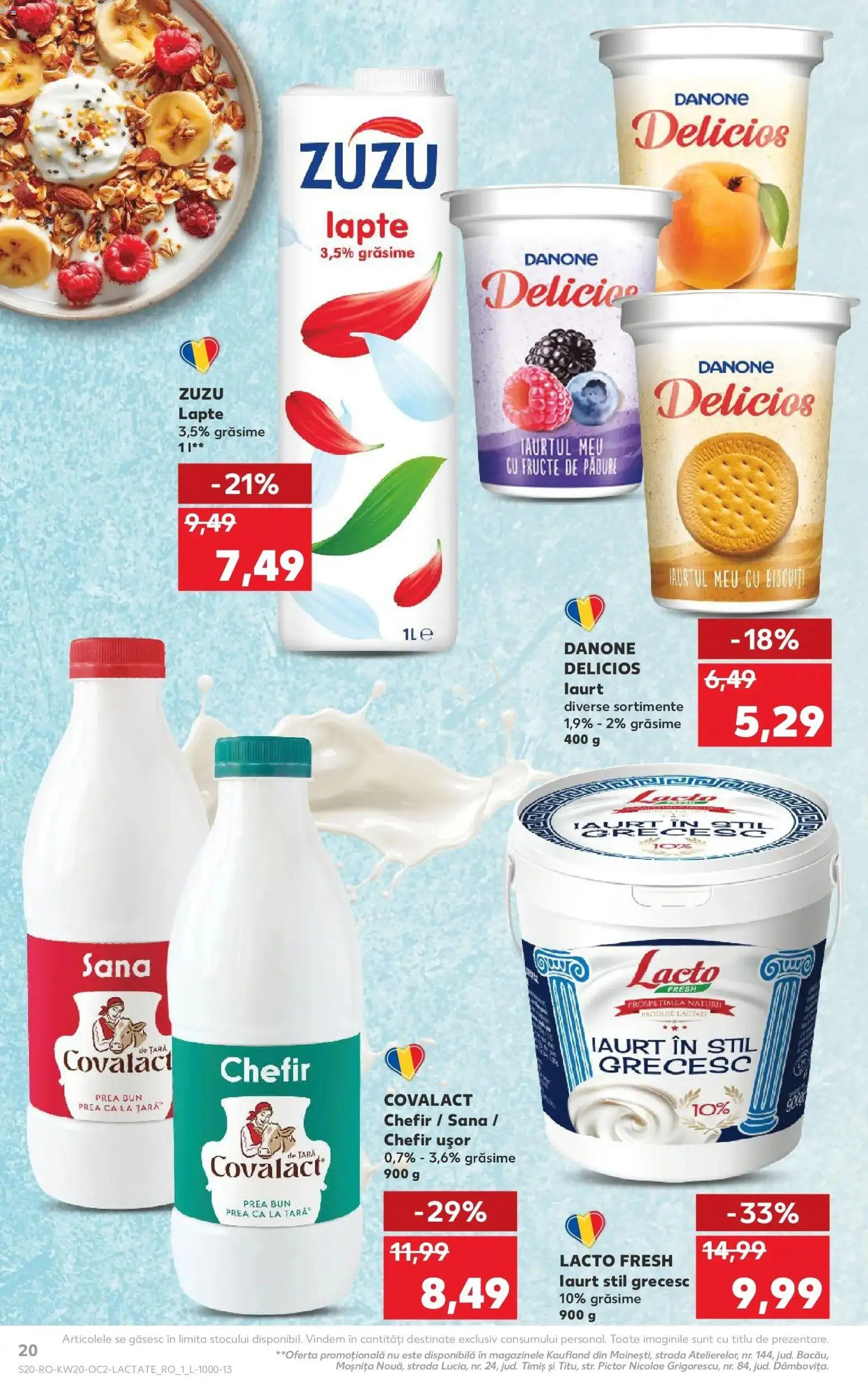 Noul catalog Kaufland – valabil de la 13.05.2026 | Pagină: 20 | Produse: Iaurt, Kefir, Biscuiți, Fructe